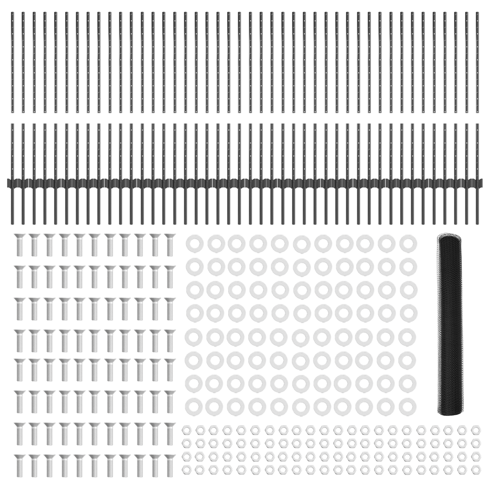 Fence Posts 22 pcs U-Channel Grey 100 cm Steel - Image 5