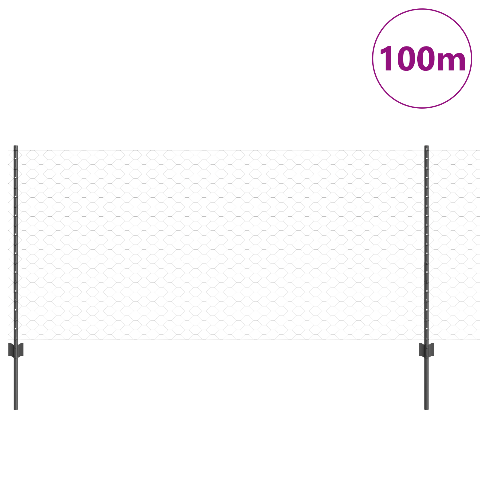 Fence Posts 22 pcs U-Channel Grey 100 cm Steel - Image 3