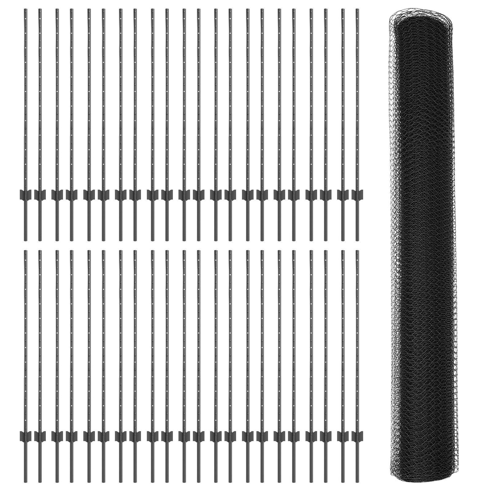 Fence Posts 22 pcs U-Channel Grey 120 cm Steel - Image 4