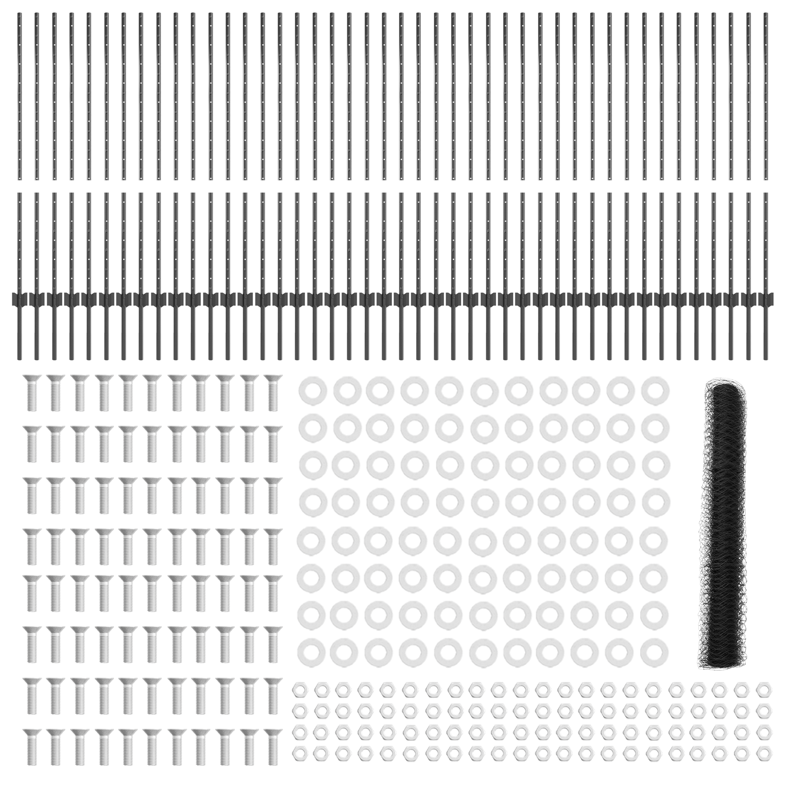 Fence Posts 22 pcs U-Channel Grey 120 cm Steel - Image 5