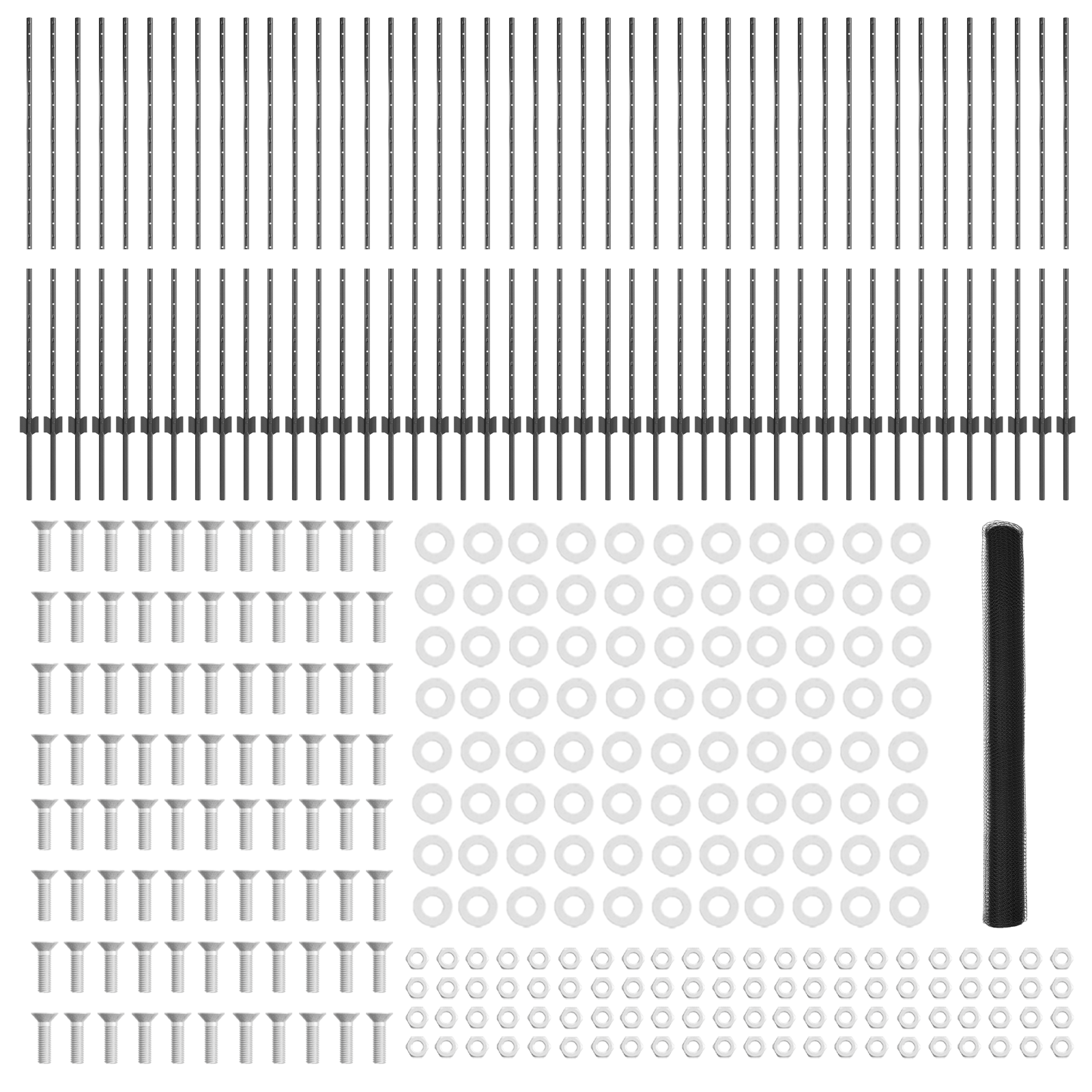 Fence Posts 22 pcs U-Channel Grey 140 cm Steel - Image 5