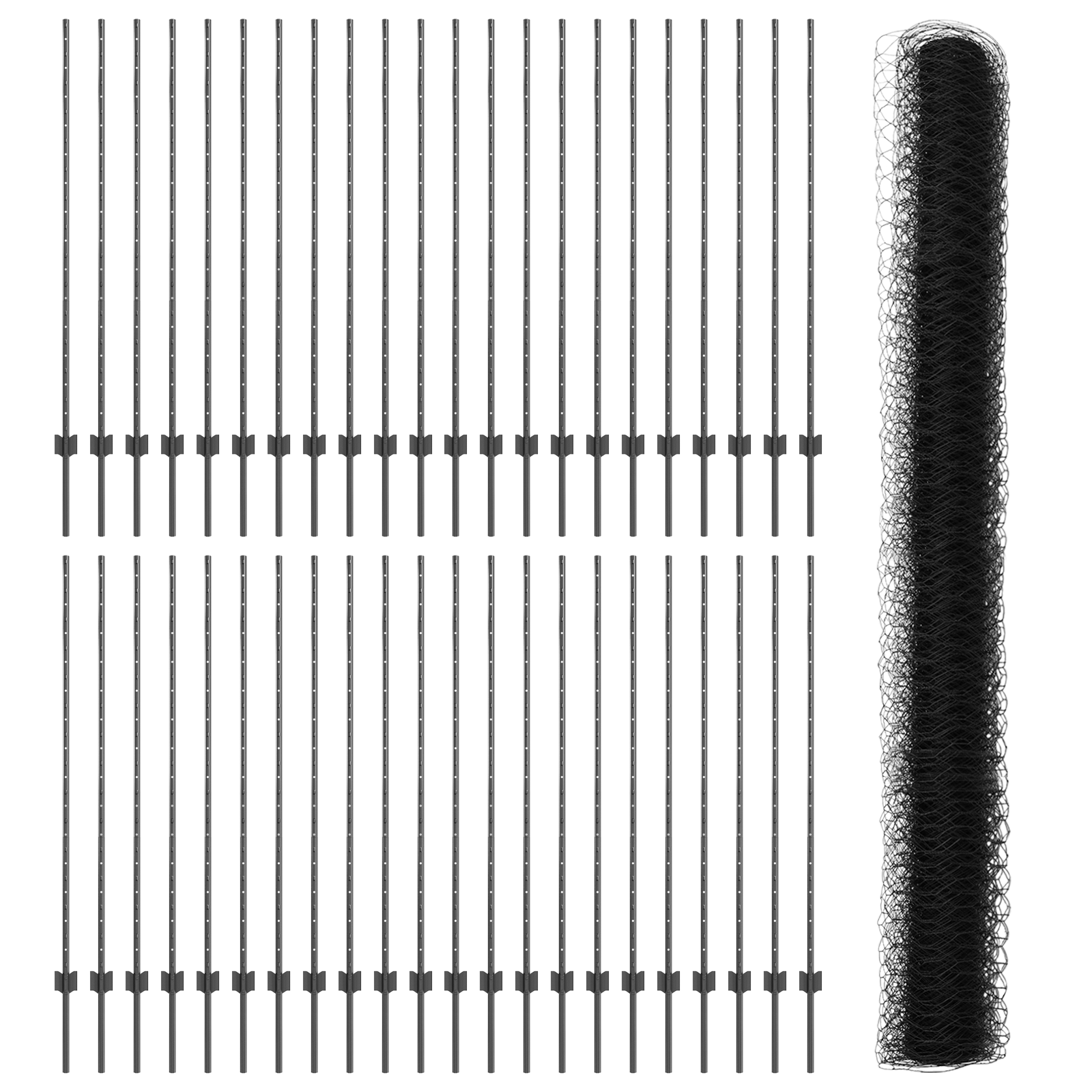 Fence Posts 22 pcs U-Channel Grey 140 cm Steel - Image 4