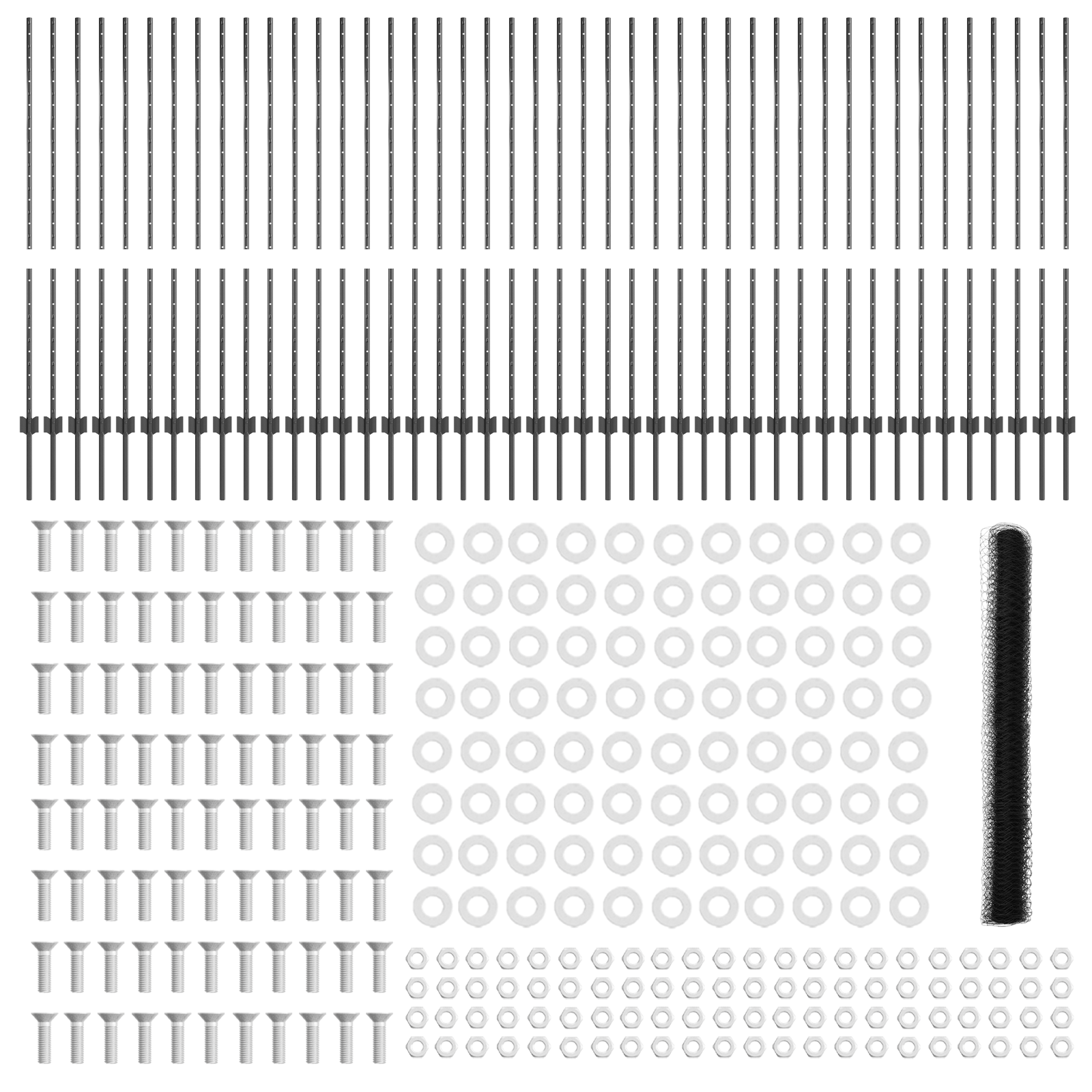 Fence Posts 22 pcs U-Channel Grey 140 cm Steel - Image 5