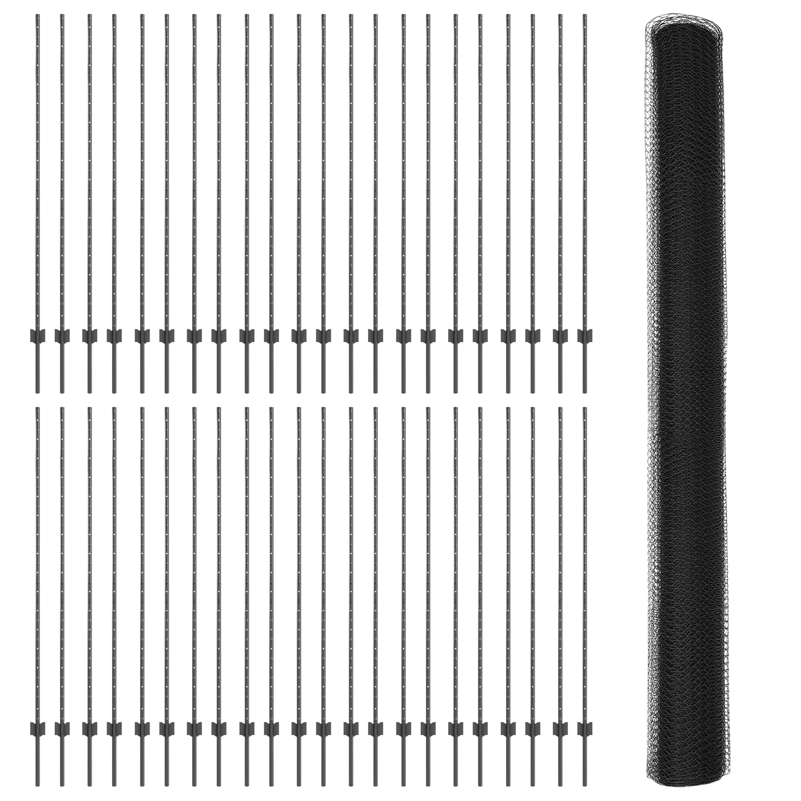 Fence Posts 22 pcs U-Channel Grey 150 cm Steel - Image 4