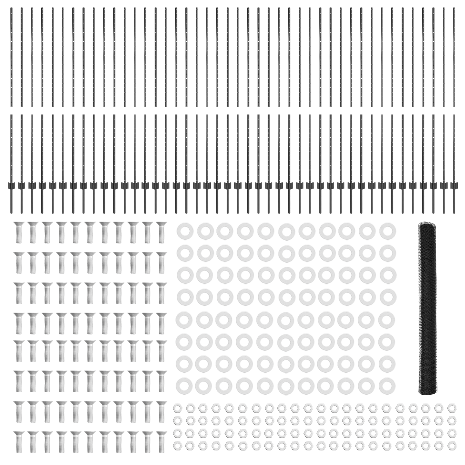 Fence Posts 22 pcs U-Channel Grey 150 cm Steel - Image 5