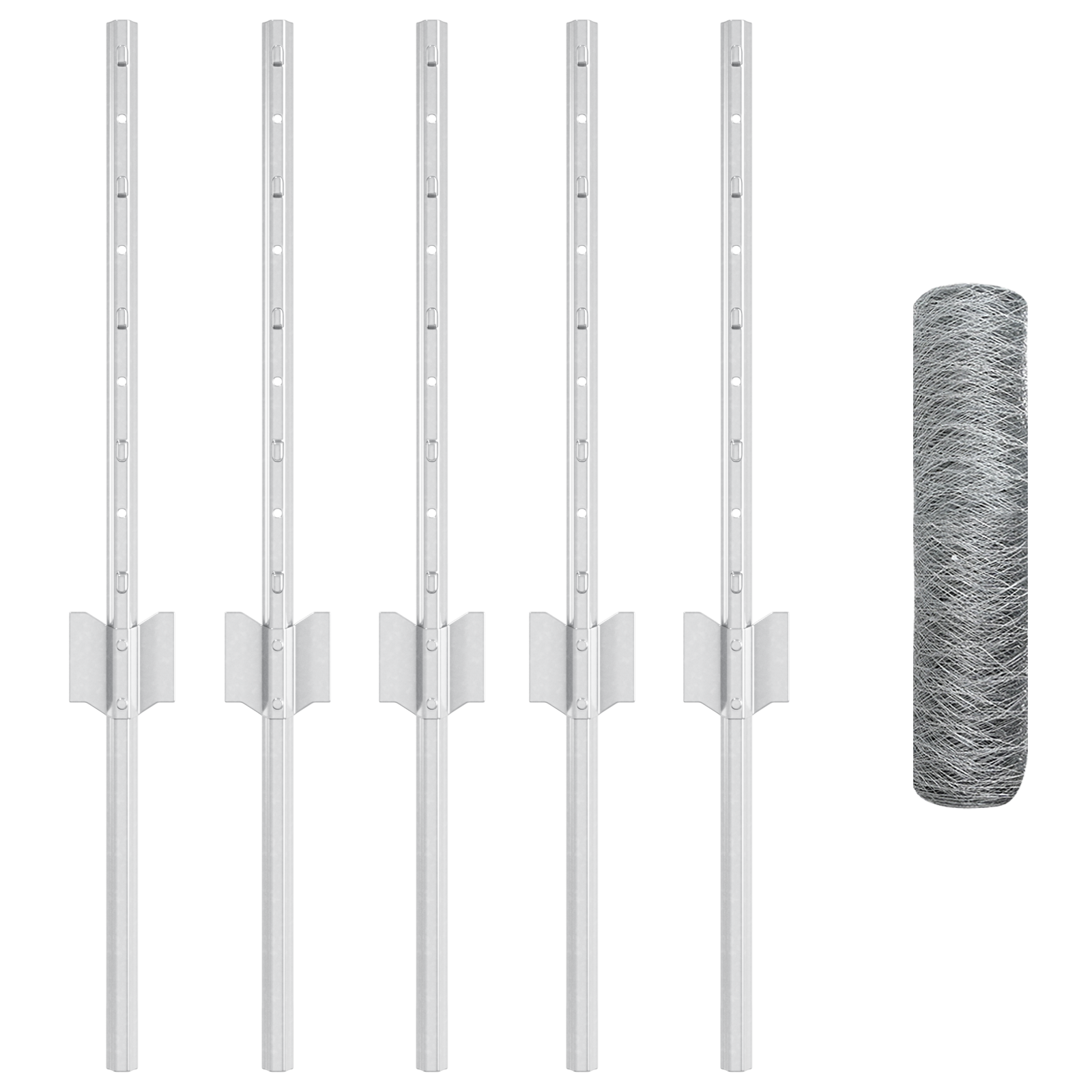 Fence Posts 5 pcs U-Channel 40 cm Galvanised Steel - Image 4