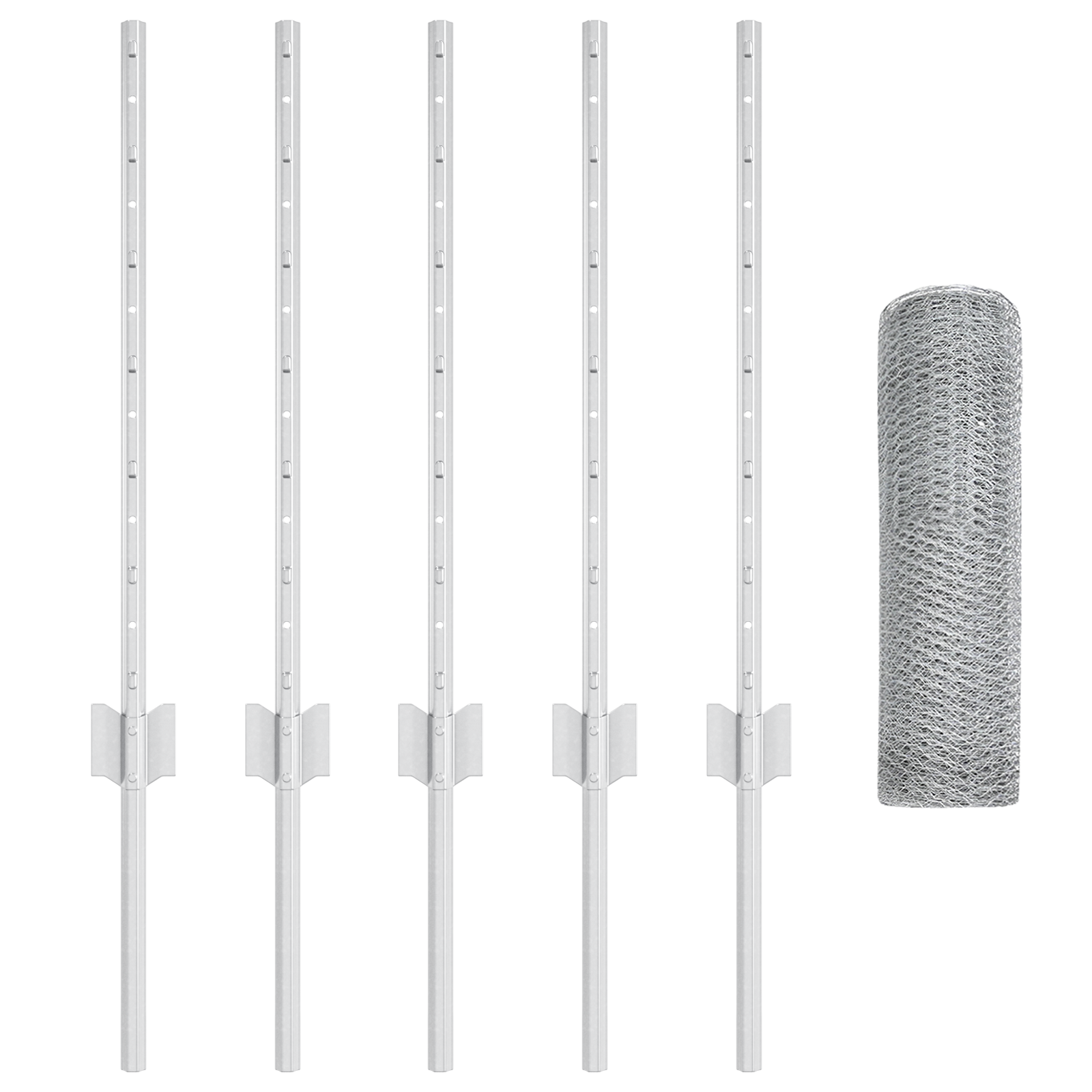 Fence Posts 5 pcs U-Channel 60 cm Galvanised Steel - Image 4