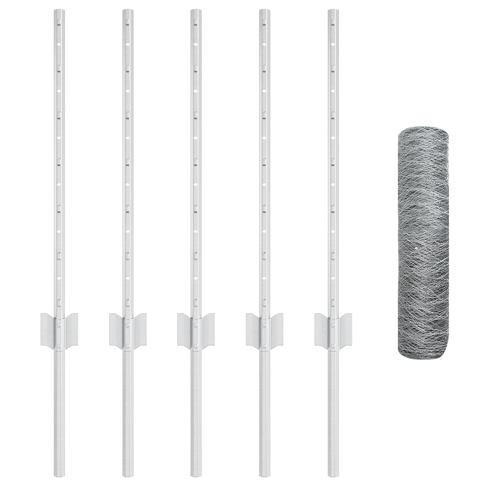 Fence Posts 5 pcs U-Channel 60 cm Galvanised Steel - Image 4