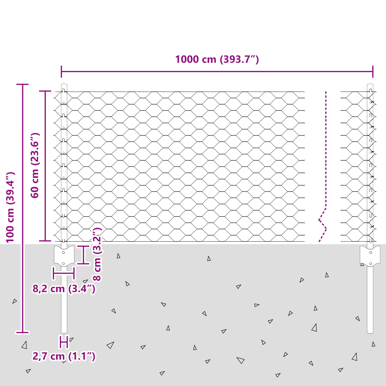 Fence Posts 5 pcs U-Channel 60 cm Galvanised Steel - Image 10