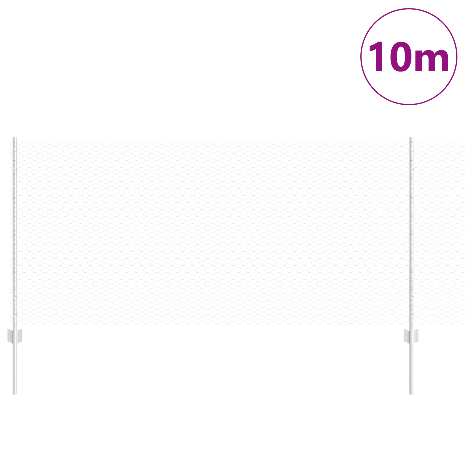 Fence Posts 10 pcs U-Channel 100 cm Galvanised Steel - Image 3