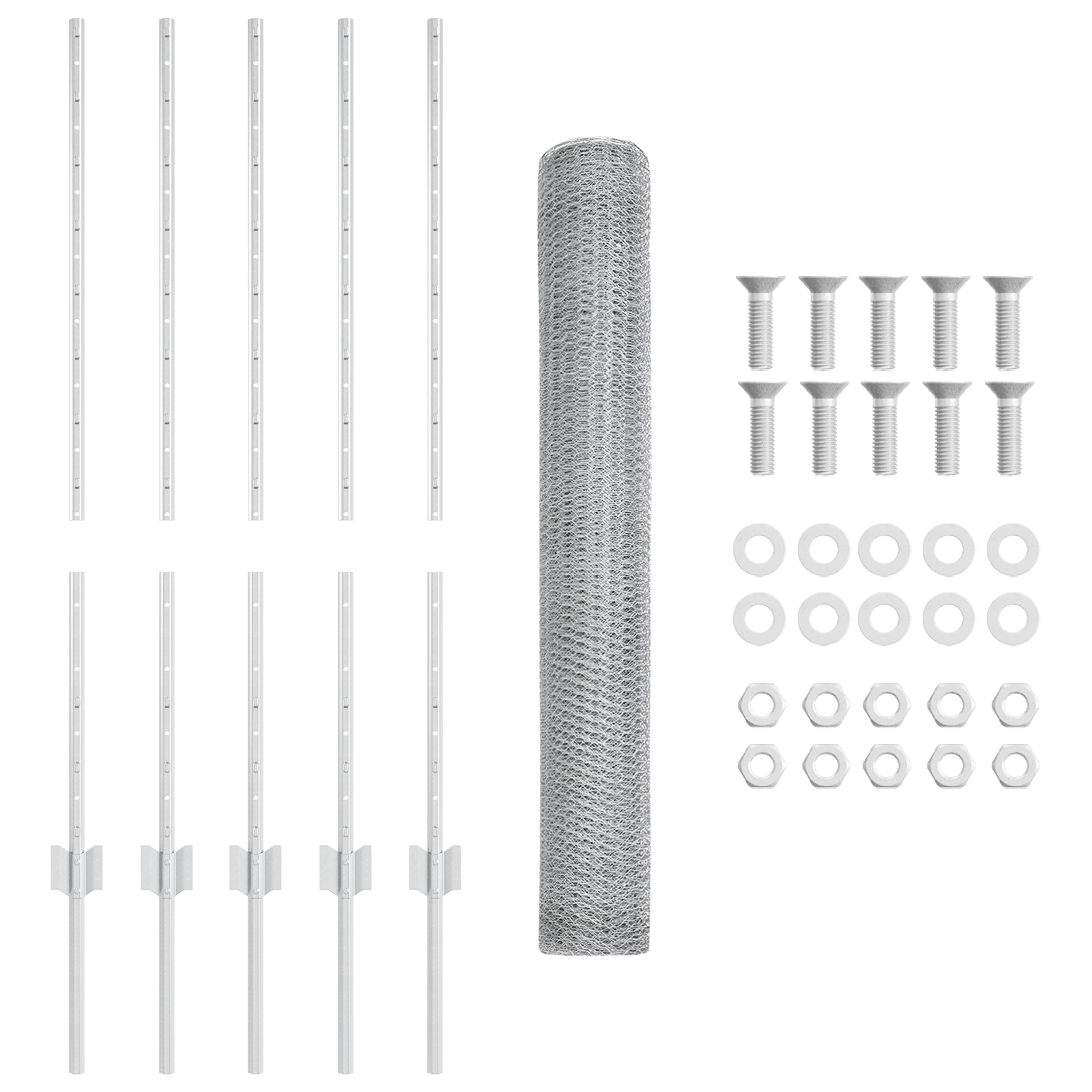 Fence Posts 10 pcs U-Channel 100 cm Galvanised Steel - Image 5