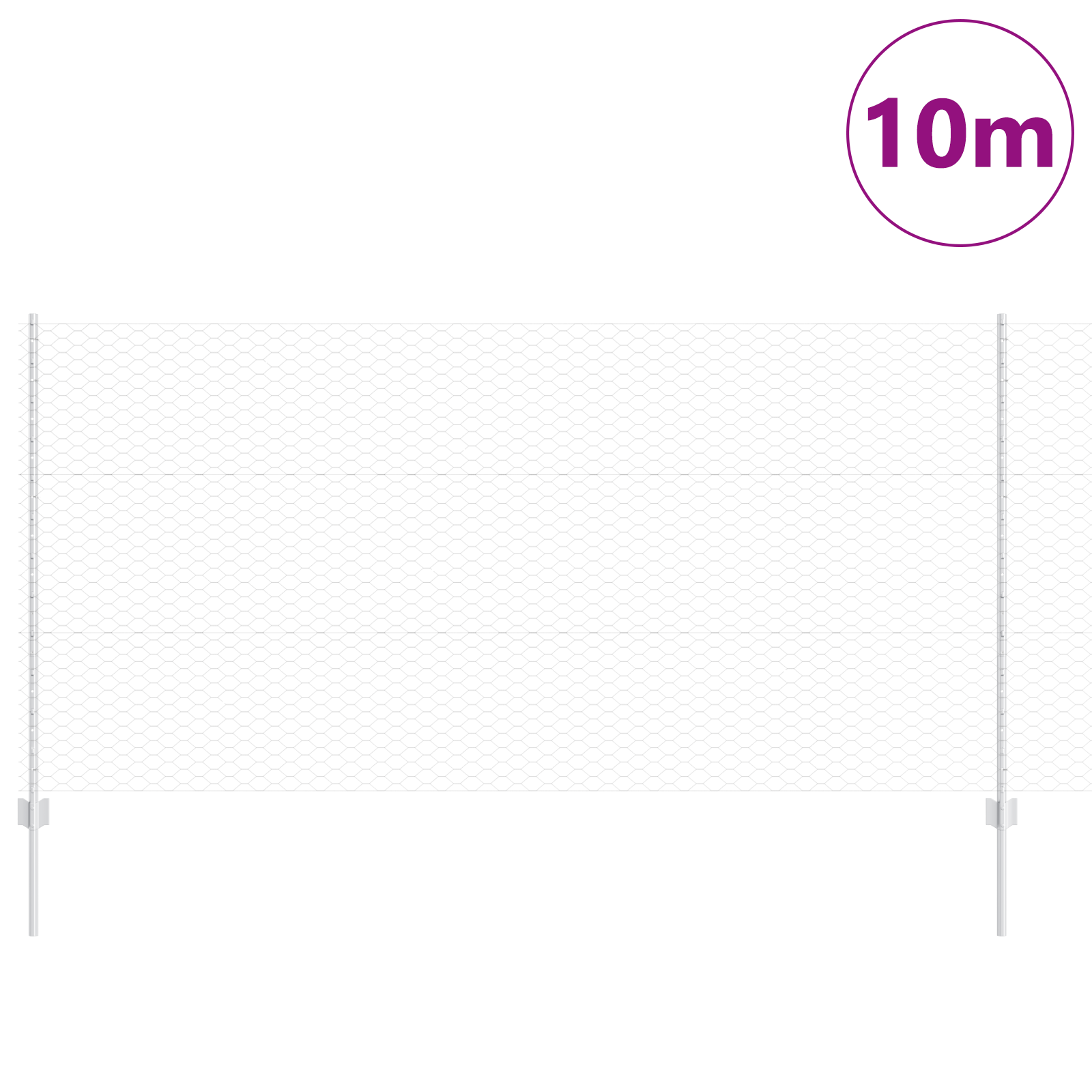 Fence Posts 10 pcs U-Channel 120 cm Galvanised Steel - Image 3