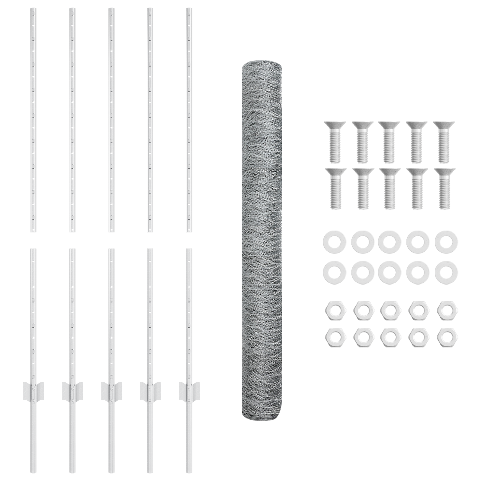 Fence Posts 10 pcs U-Channel 120 cm Galvanised Steel - Image 5