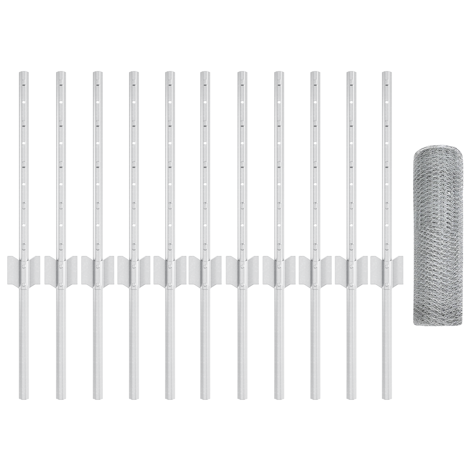 Fence Posts 11 pcs U-Channel 40 cm Galvanised Steel - Image 4