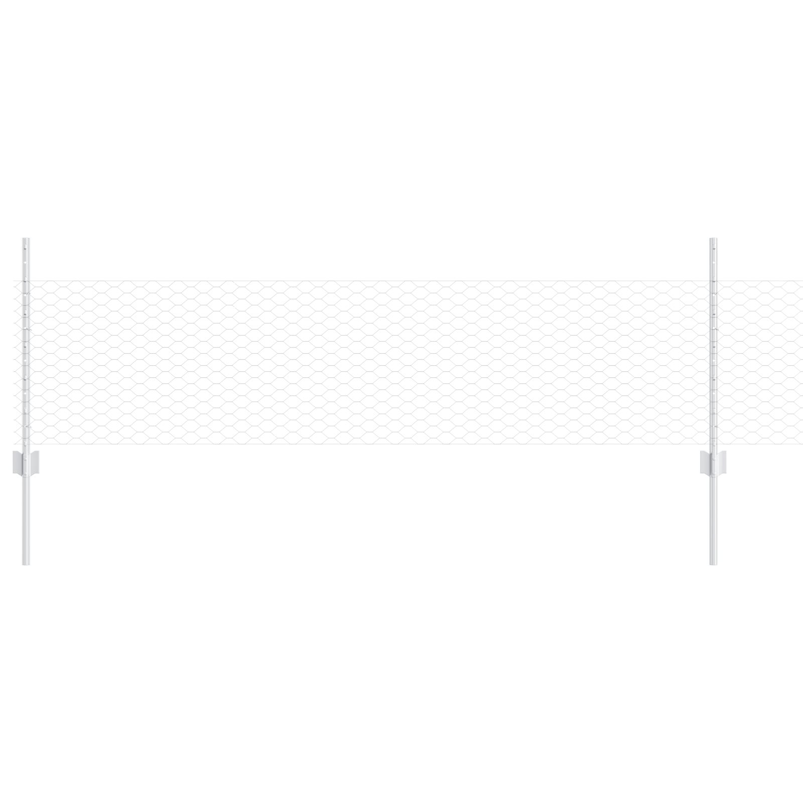Hexagon Fence with 11 U Posts Silver 0.5x25 m Steel - Image 2