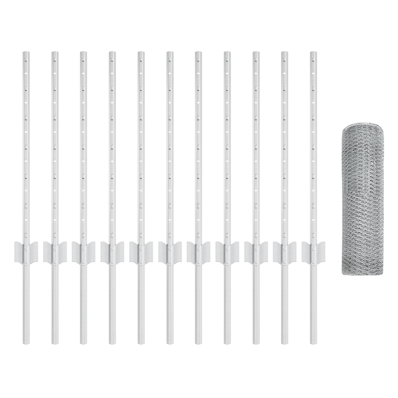 Fence Posts 11 pcs U-Channel 60 cm Galvanised Steel - Image 4