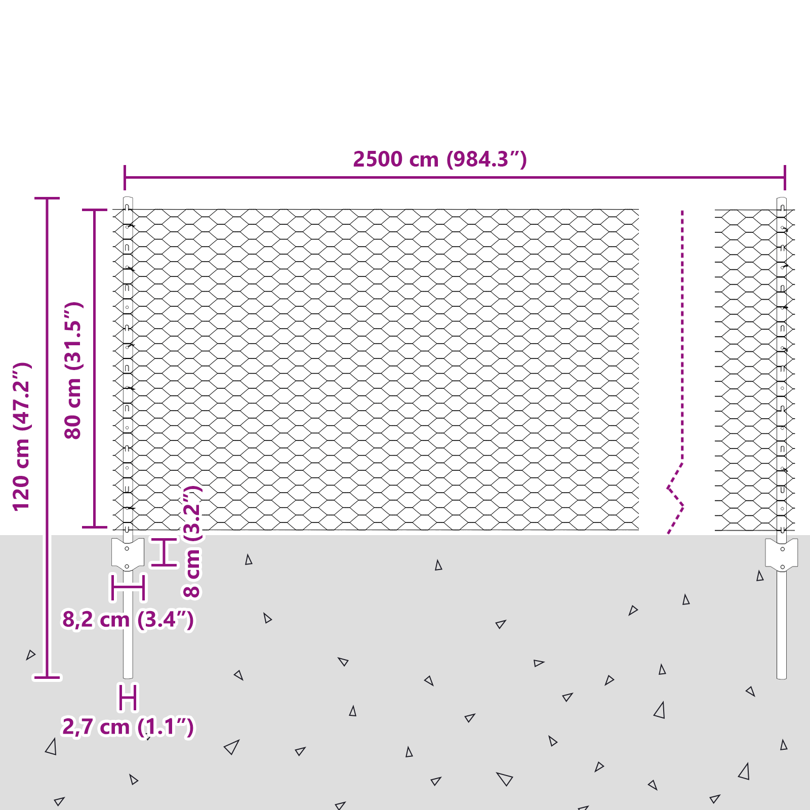 Fence Posts 11 pcs U-Channel 80 cm Galvanised Steel - Image 9