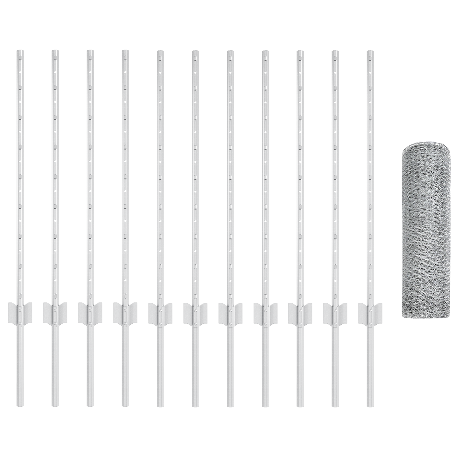 Fence Posts 11 pcs U-Channel 80 cm Galvanised Steel - Image 4