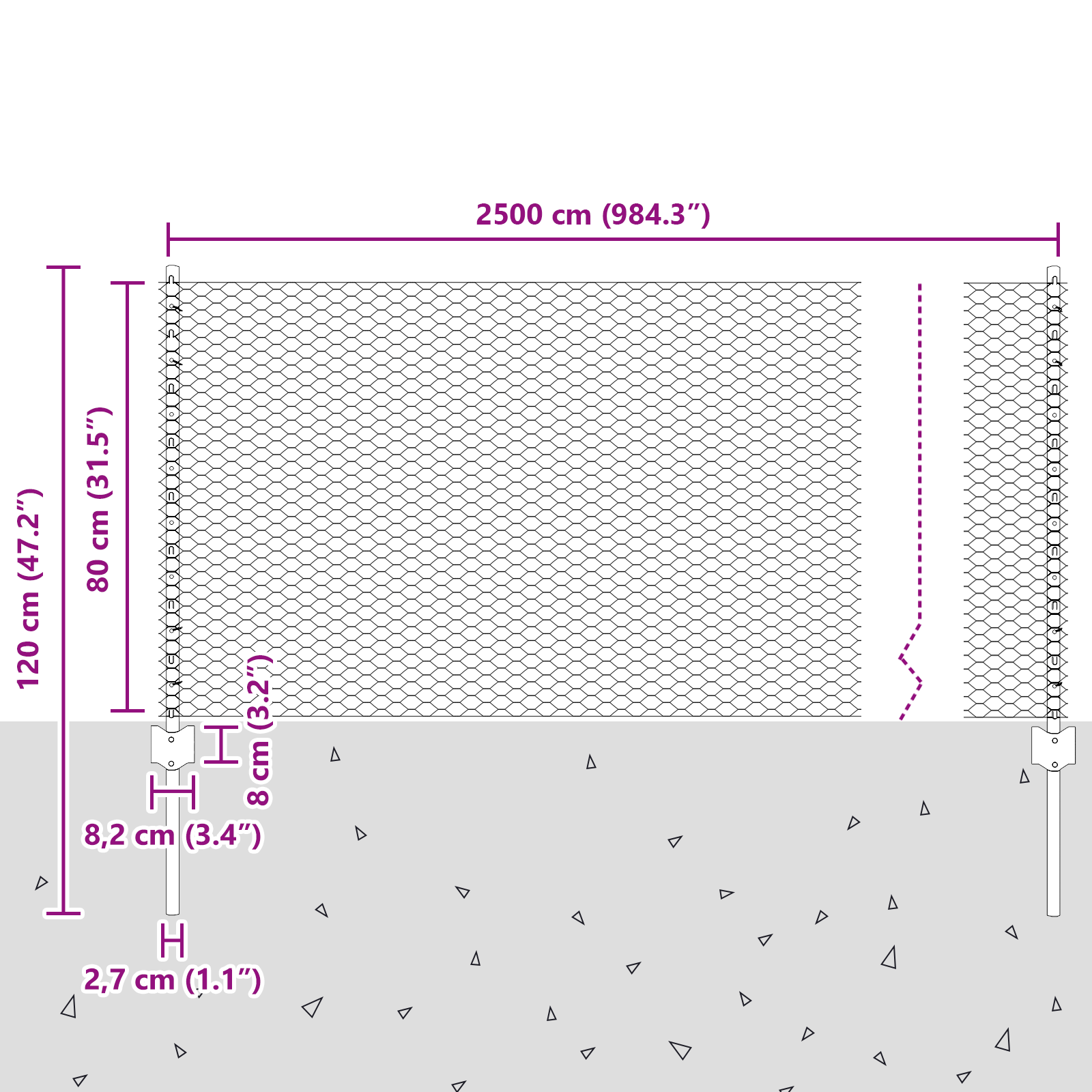 Fence Posts 11 pcs U-Channel 80 cm Galvanised Steel - Image 10