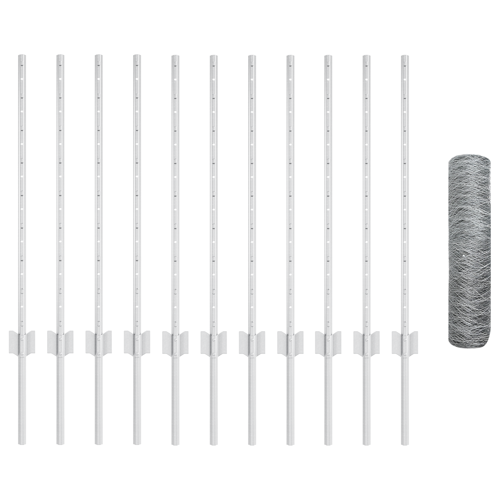 Fence Posts 11 pcs U-Channel 80 cm Galvanised Steel - Image 4