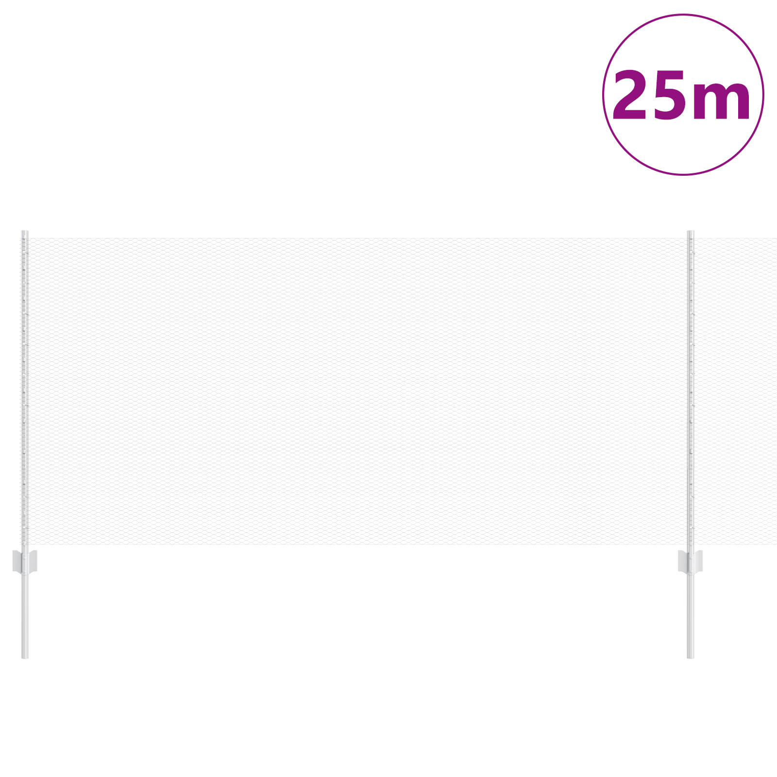 Garden Fence Set Set of 2 Galvanised Steel 1 m high, 25 m long - Image 3