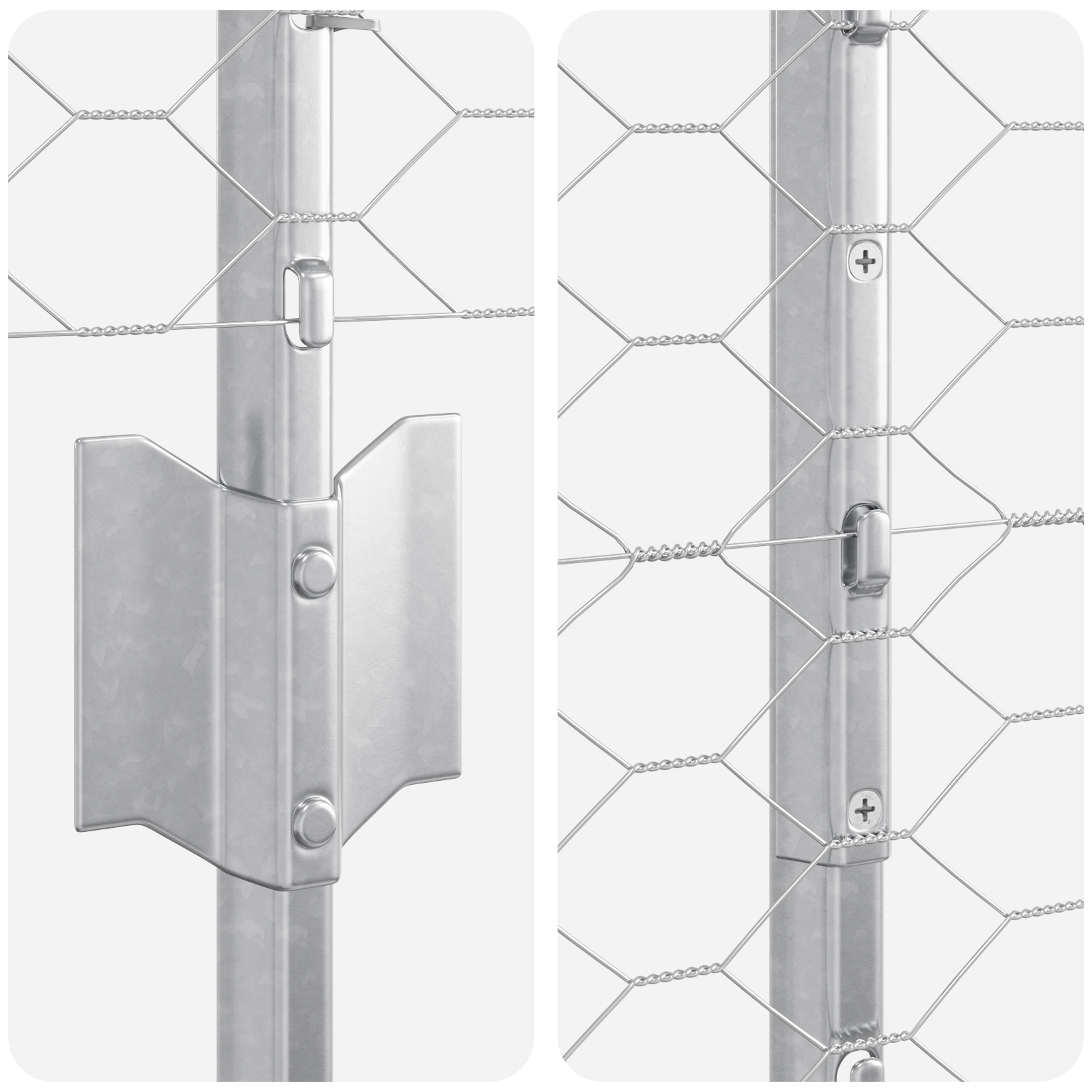 Hexagonal Garden Fence Set Set of 2 Galvanised steel 25 x 1 m - Image 7
