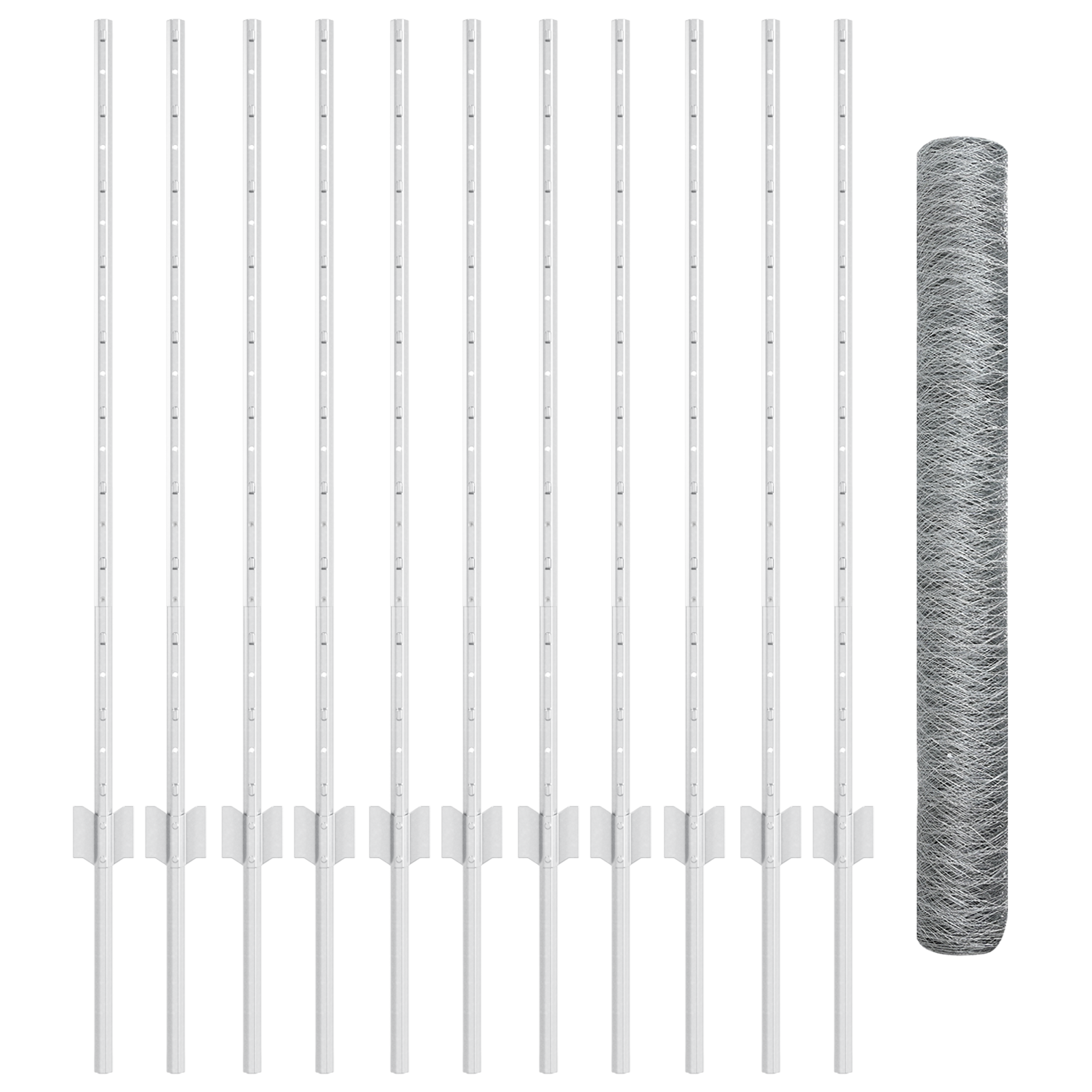 Hexagonal Garden Fence Set Set of 2 Galvanised steel 25 x 1 m - Image 4