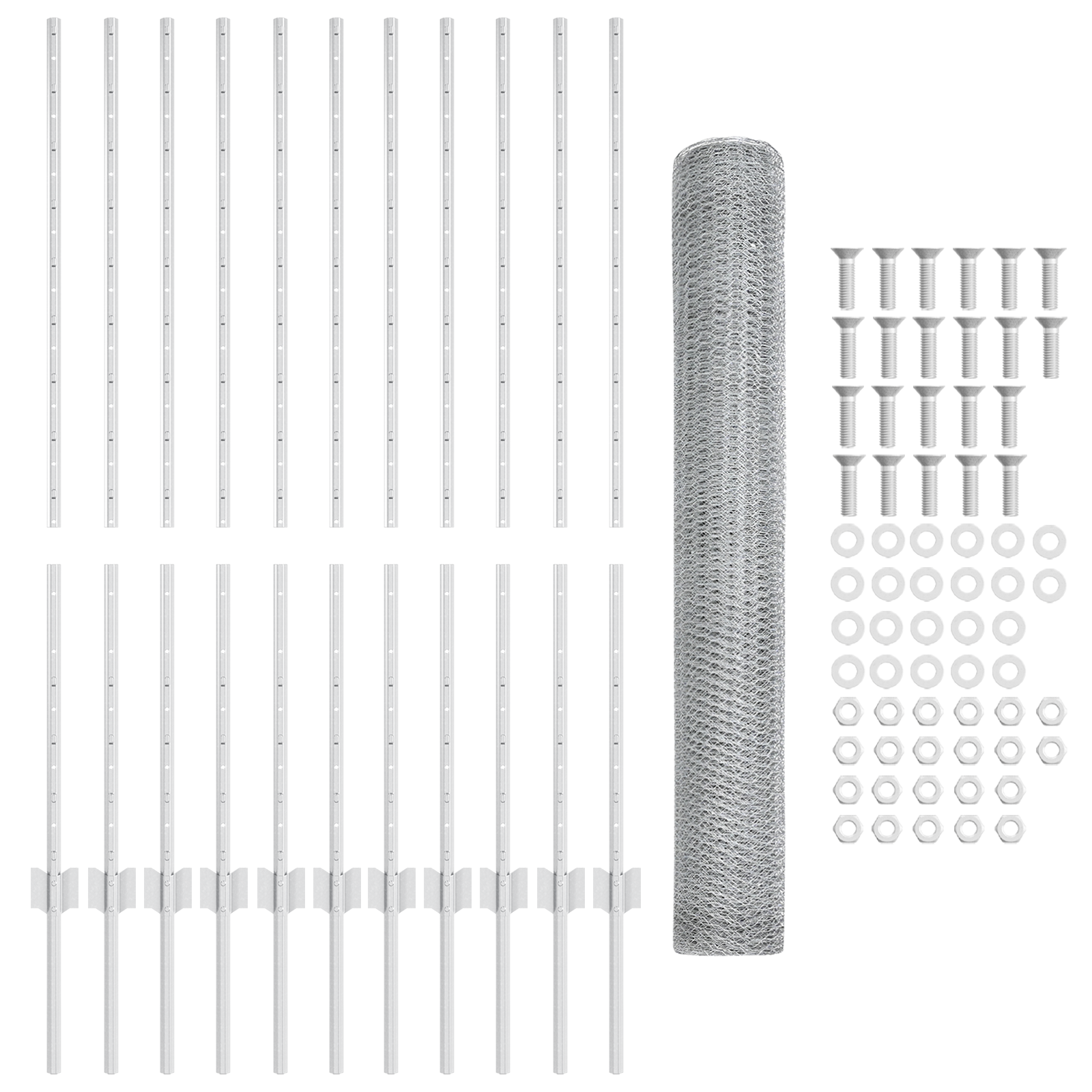Garden Fence Set Set of 2 Galvanised steel Galvanised Steel - Image 5