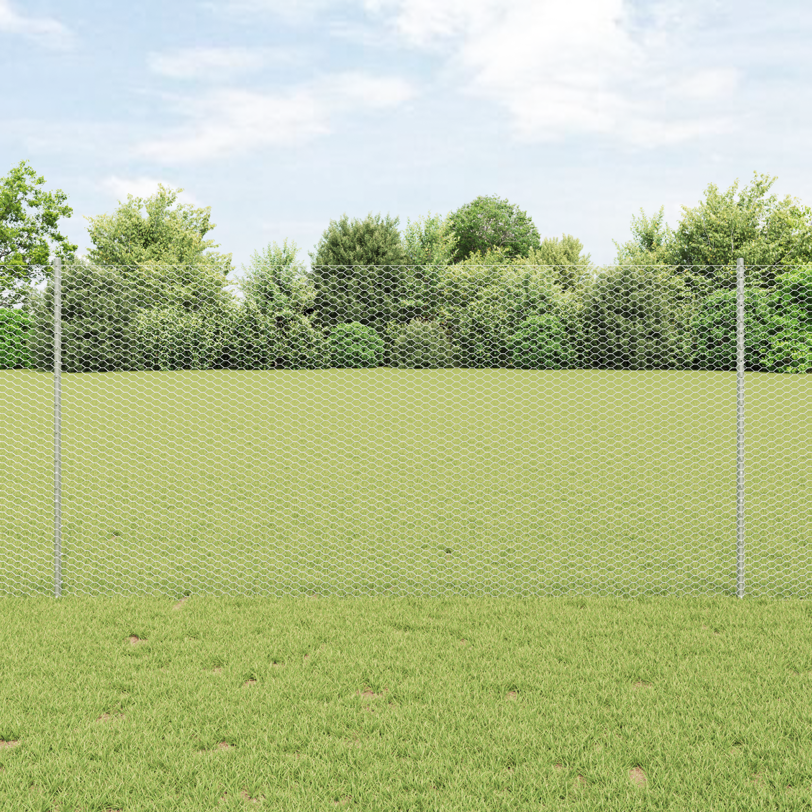Thumbnail - vidaXL Gartenzaun Set Set aus 2 Galvanisierter Stahl 25 x 1,2 m