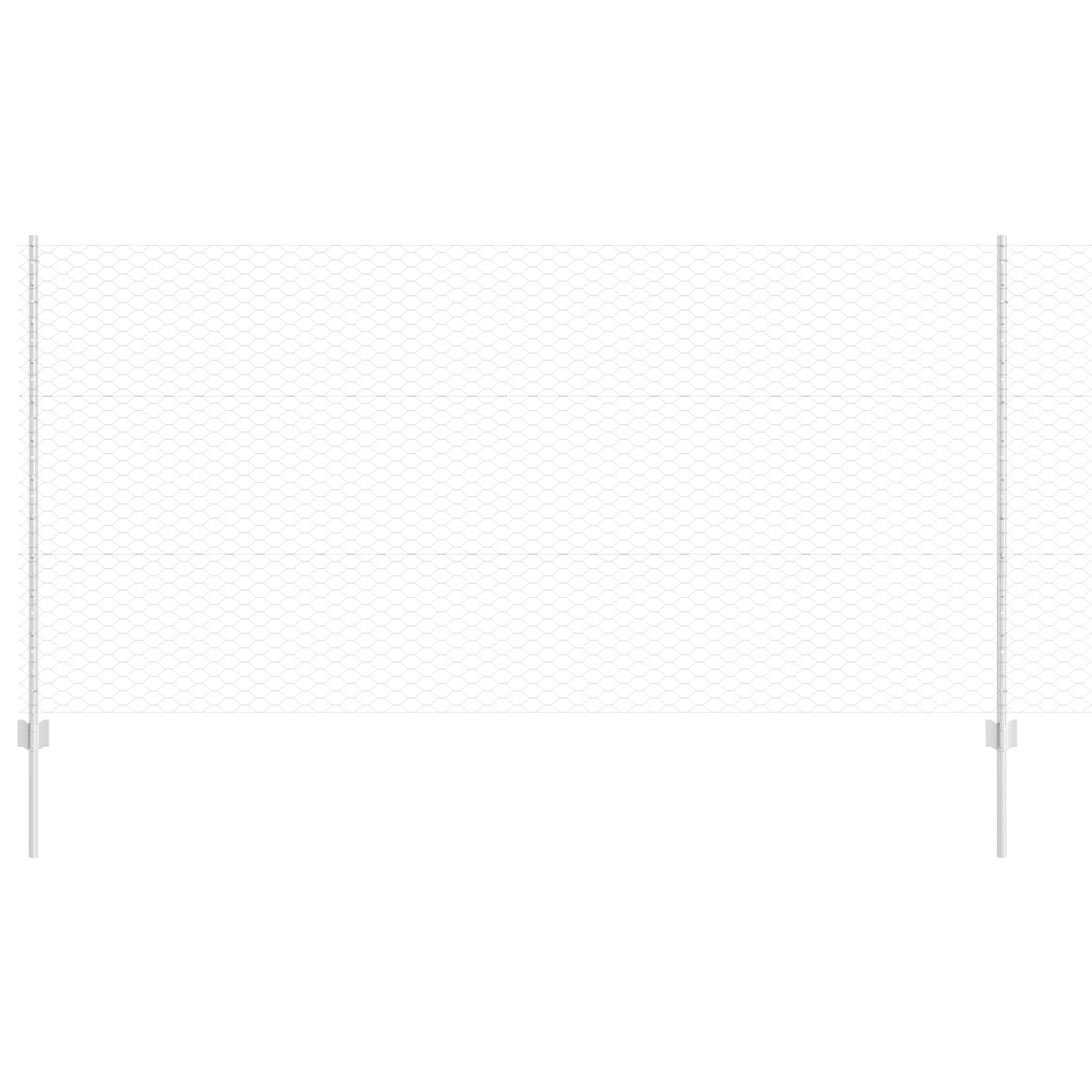 Garden Fence Set Set of 2 Galvanised steel 25 x 1.2 m Durable - Image 2