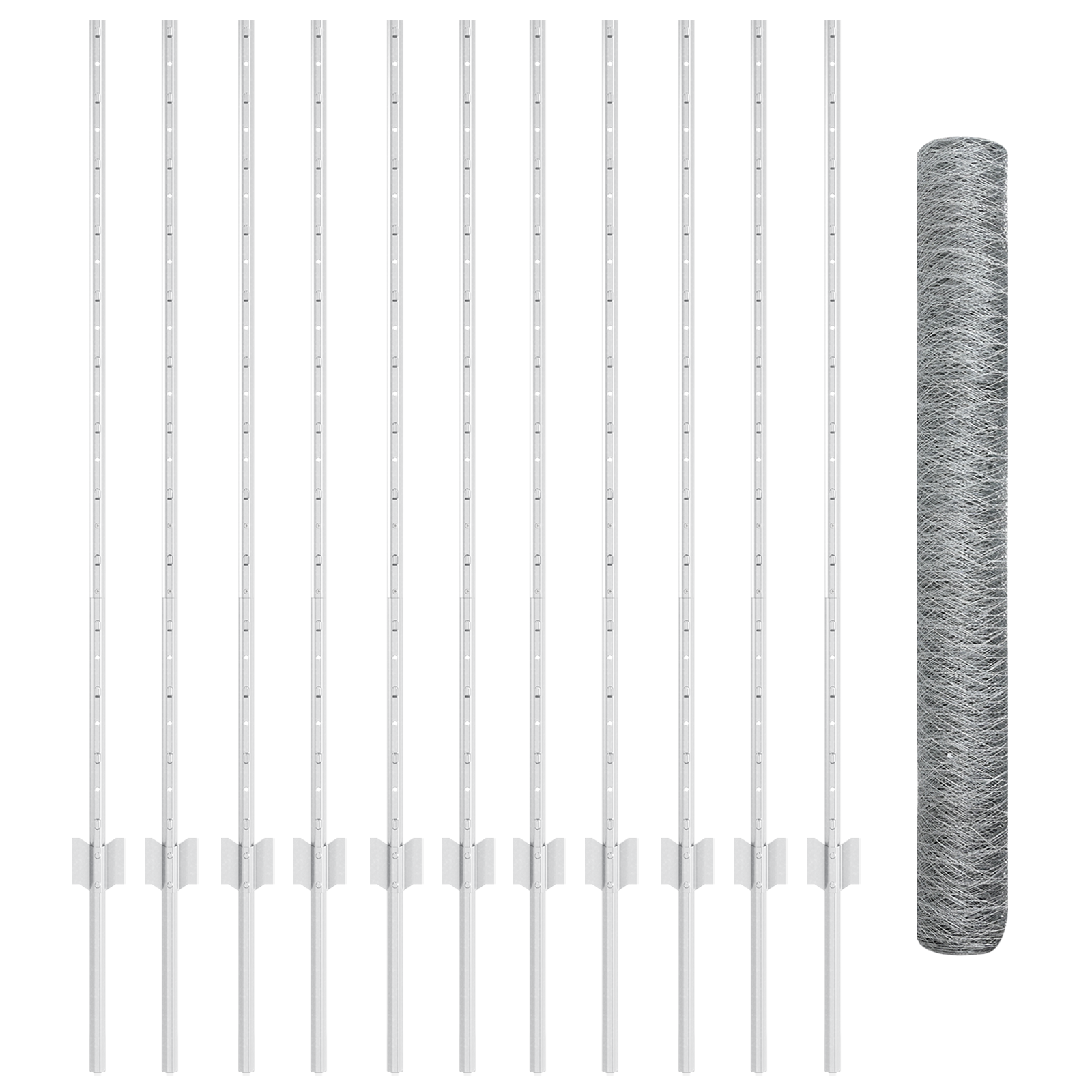 Garden Fence Set Set of 2 Galvanised Steel 25 x 1.2 m Durable - Image 4