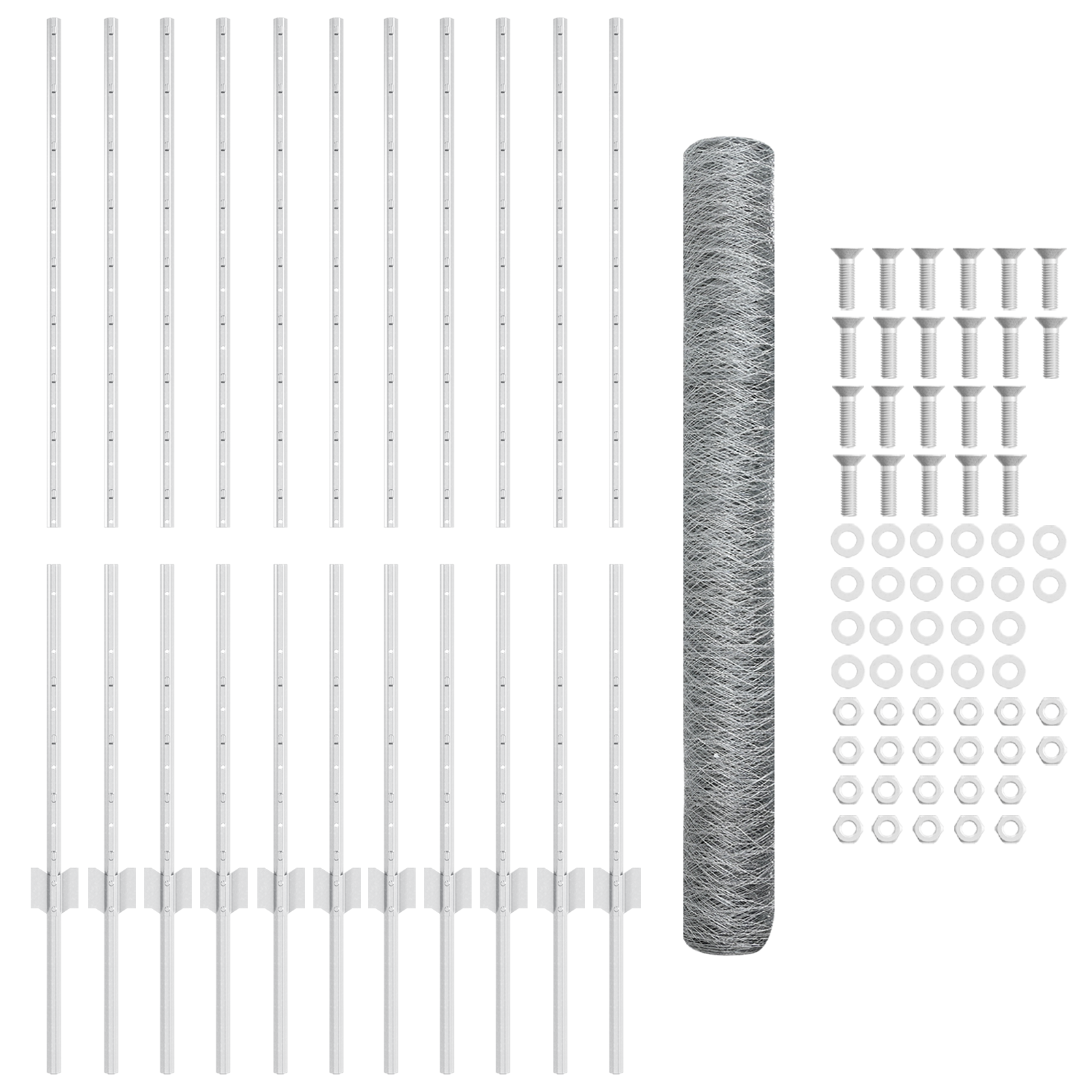 Garden Fence Set Set of 2 Galvanised Steel 25 x 1.2 m Durable - Image 5