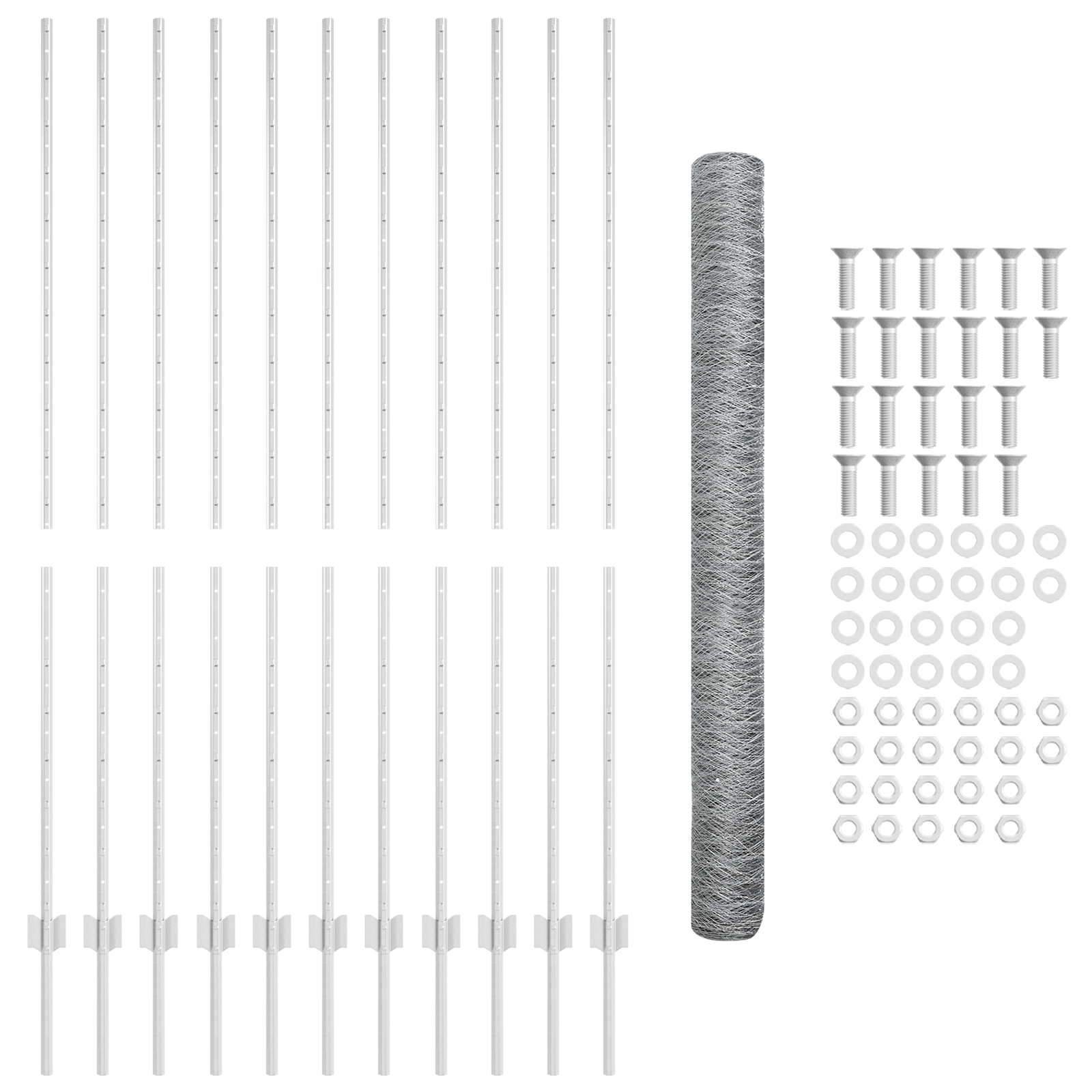 Hexagon Fence Set Set of 2 Galvanised steel 25 x 1.5 m Durable - Image 5