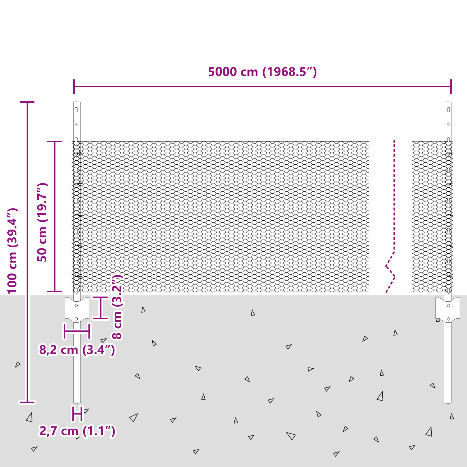 Fence Posts 11 pcs U-Channel 60 cm Galvanised Steel - Image 10