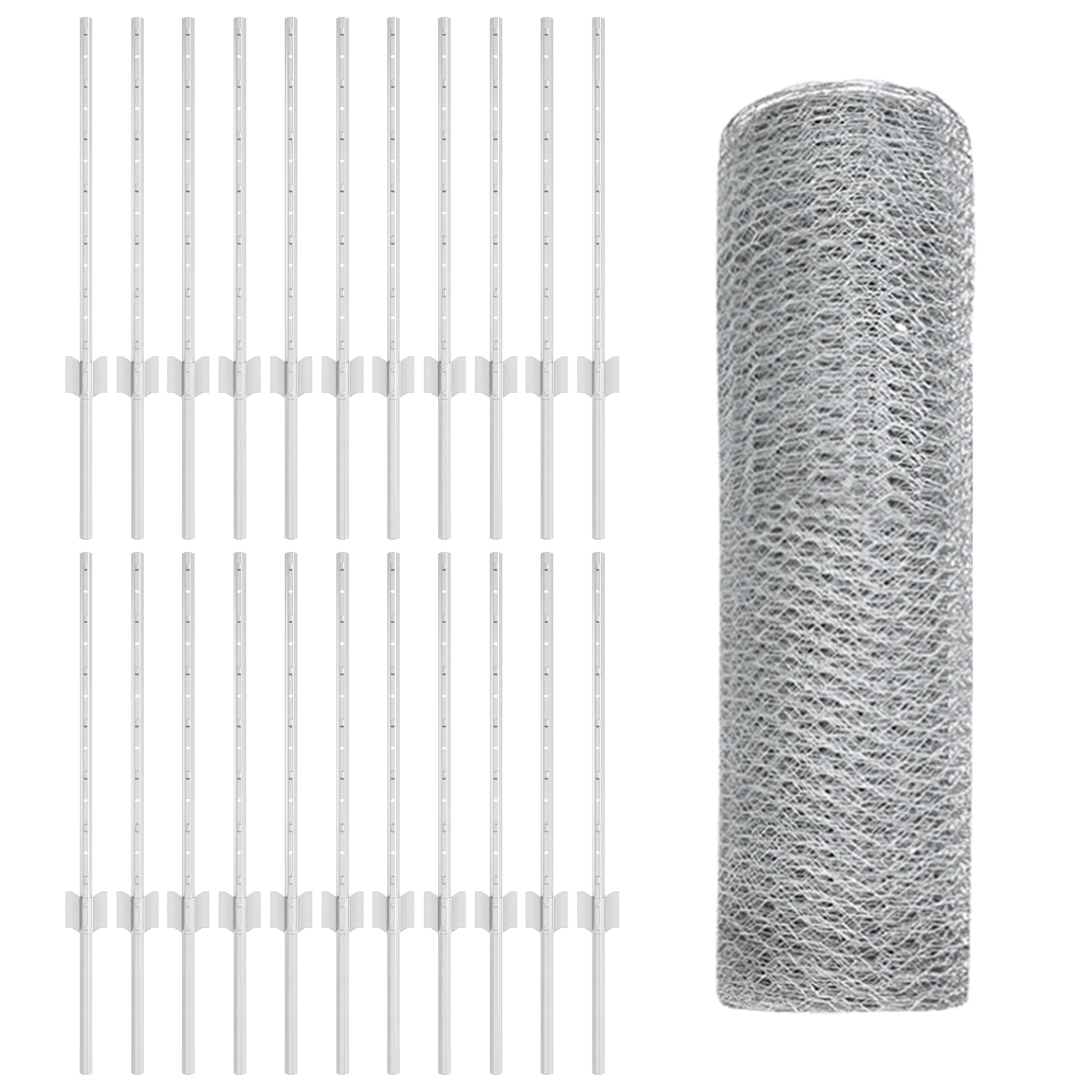 Fence Posts 11 pcs U-Channel 60 cm Galvanised Steel - Image 4