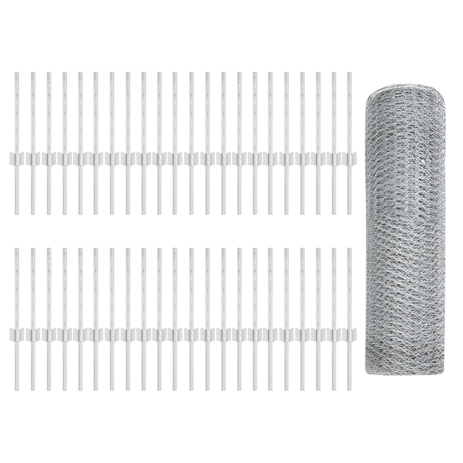 Fence Posts 11 pcs U-Channel 40 cm Galvanised Steel - Image 4
