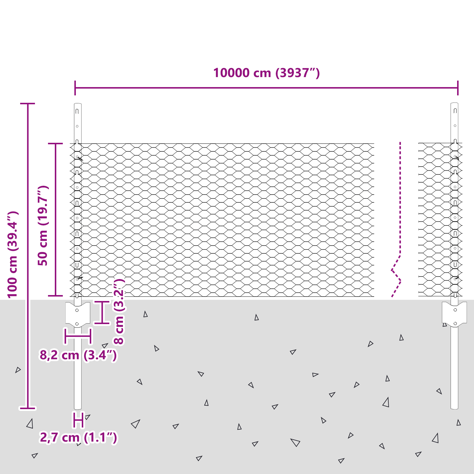 Fence Posts 11 pcs U-Channel 60 cm Galvanised Steel - Image 10