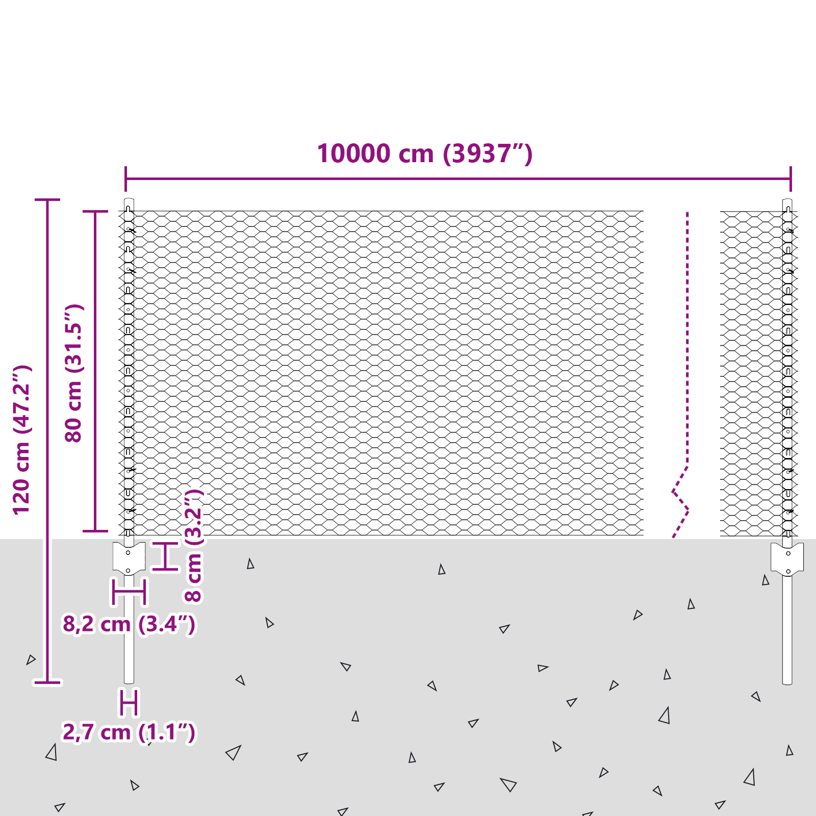 Fence Posts 11 pcs U-Channel 80 cm Galvanised Steel - Image 10