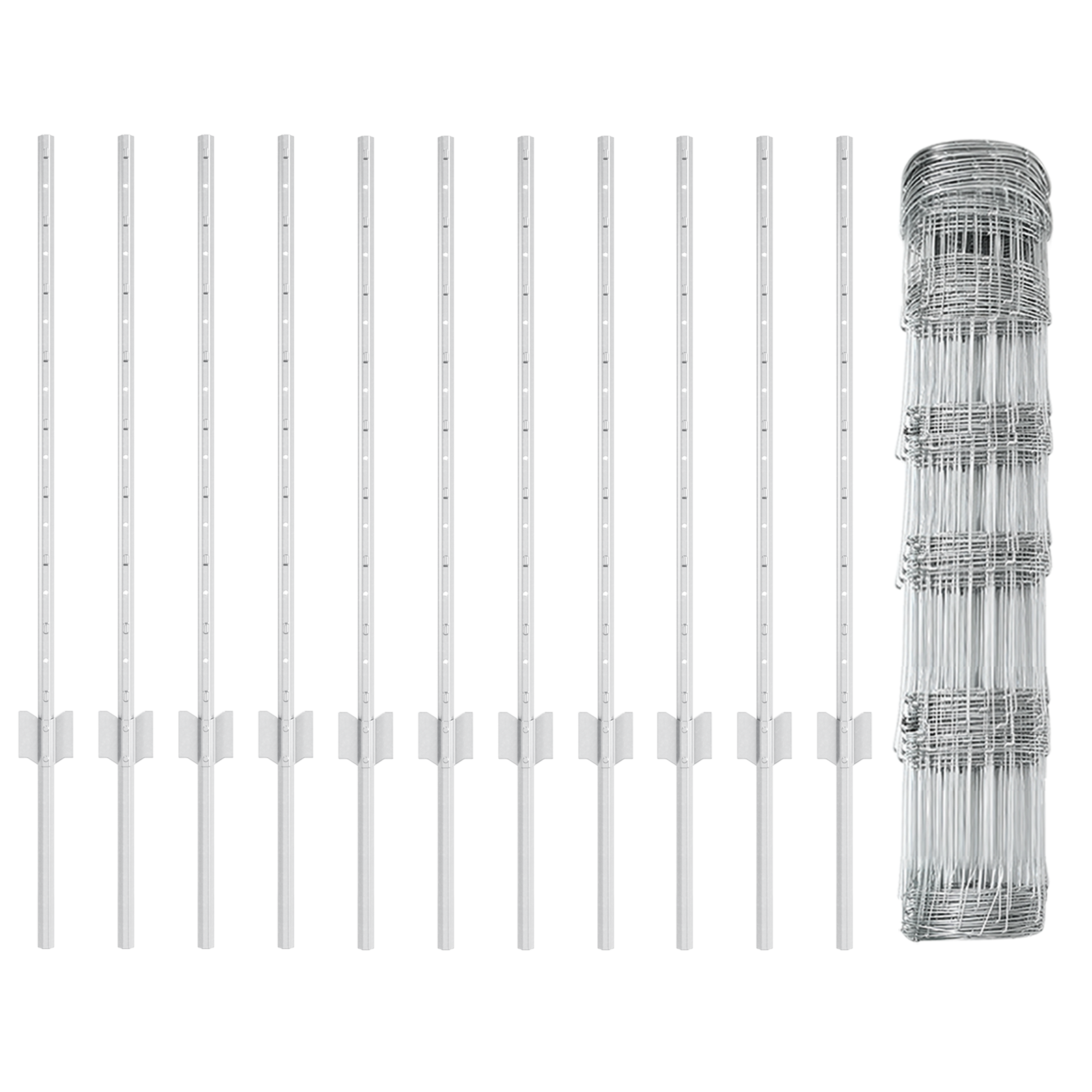 Fence Posts 11 pcs U-Channel 80 cm Galvanized Steel - Image 4