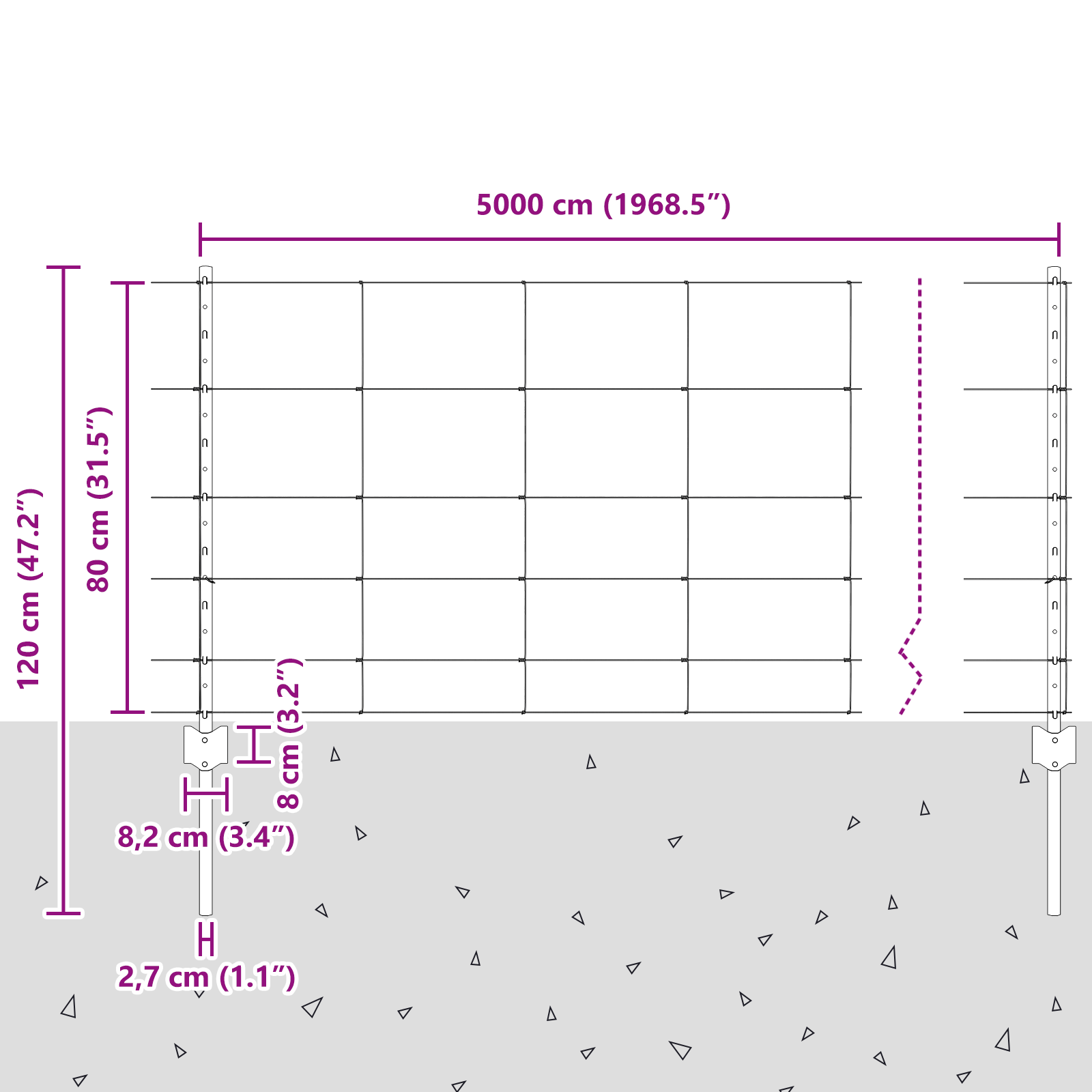 Fence Posts 11 pcs U-Channel 80 cm Galvanized Steel - Image 10