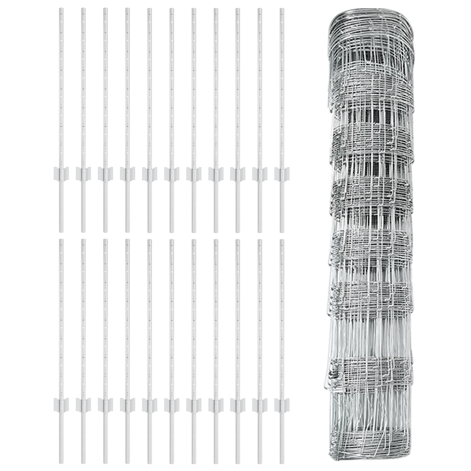 Fence Posts 11 pcs U-Channel 80 cm Galvanized Steel - Image 4