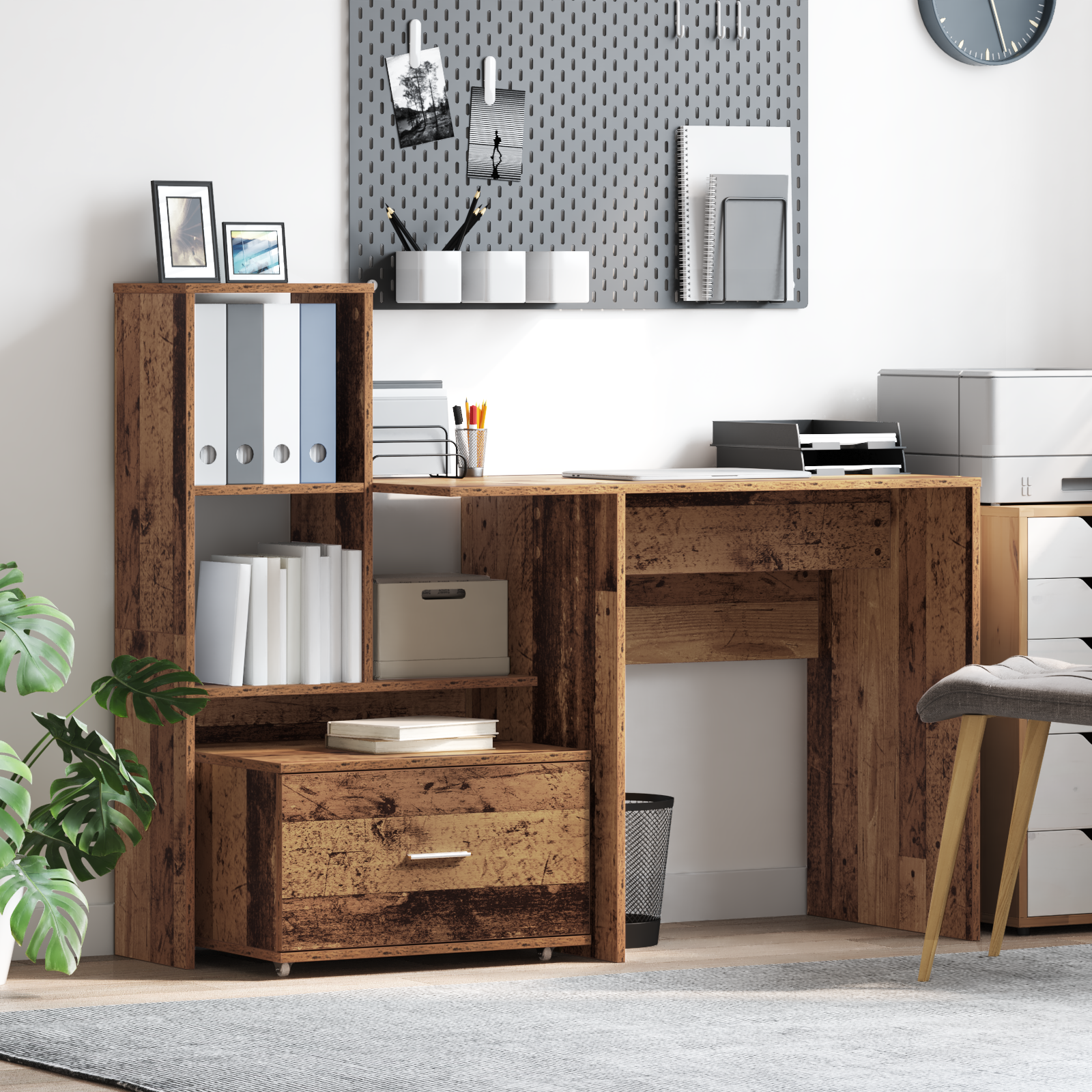 Thumbnail - vidaXL Schreibtisch Altholz 131,5 x 50 x 106,5 cm Holzwerkstoff