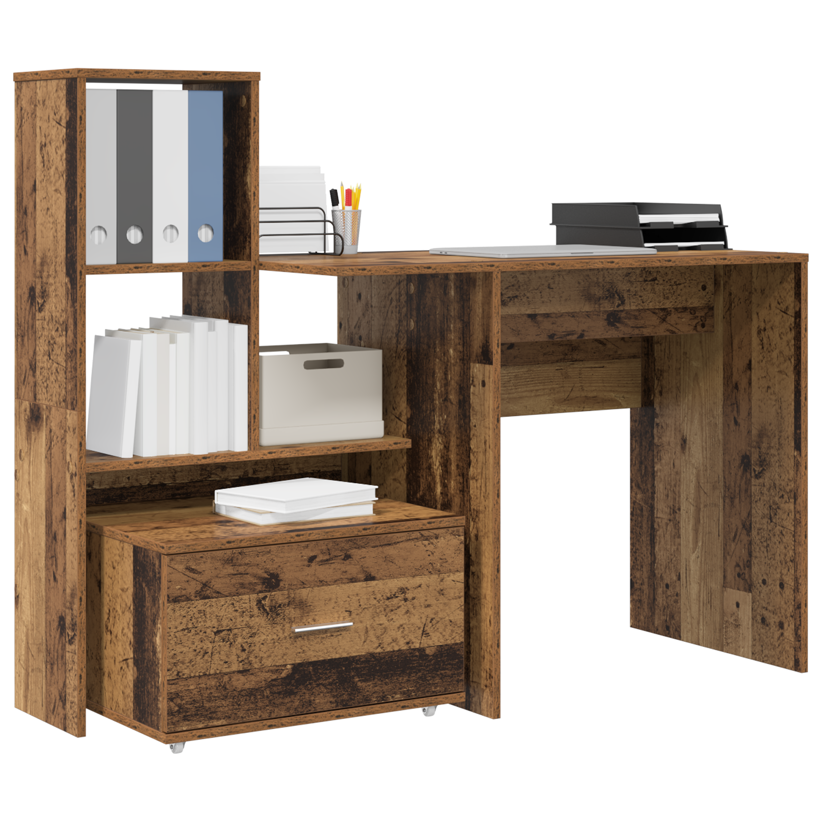 Thumbnail - vidaXL Schreibtisch Altholz 131,5 x 50 x 106,5 cm Holzwerkstoff