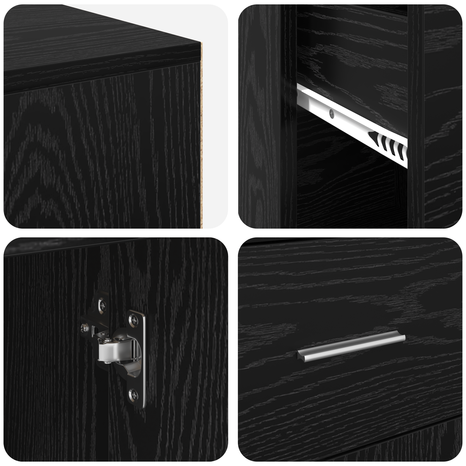 Corner Desk Black Oak 102x88x75 cm Engineered Wood - Image 9