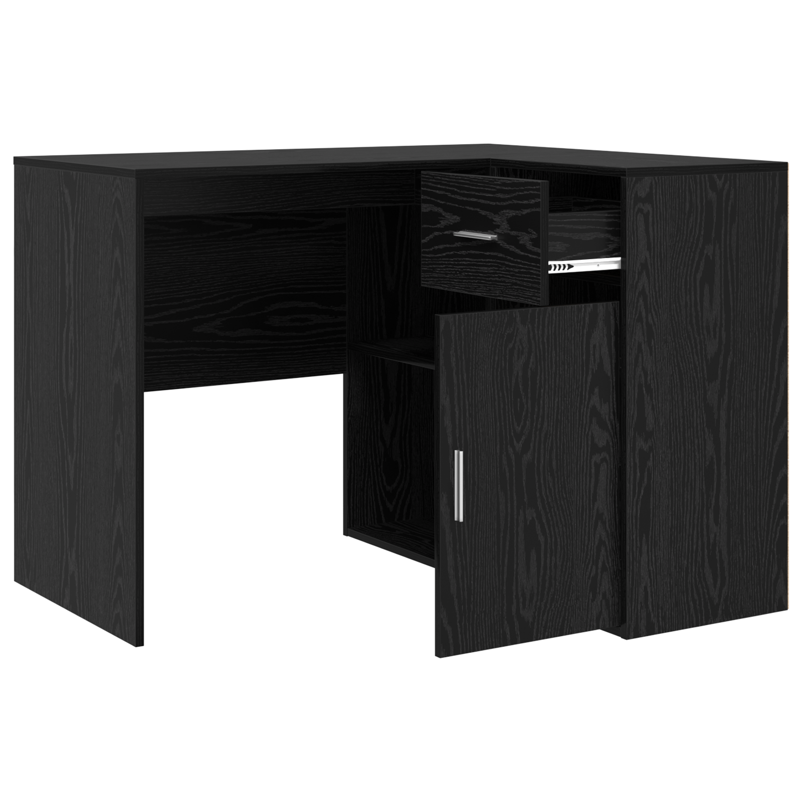 Corner Desk Black Oak 102x88x75 cm Engineered Wood - Image 6