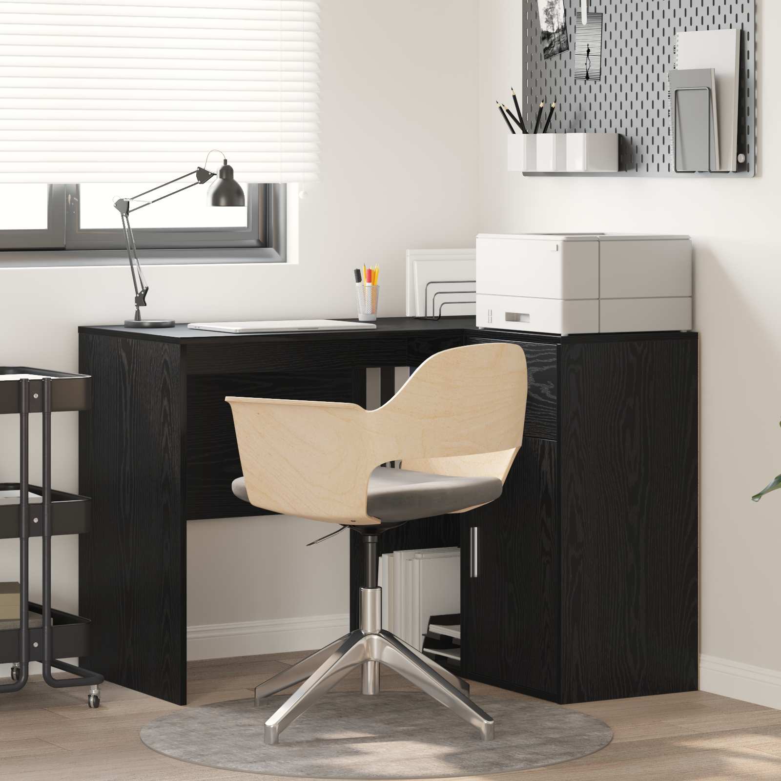Corner Desk Black Oak 102x88x75 cm Engineered Wood