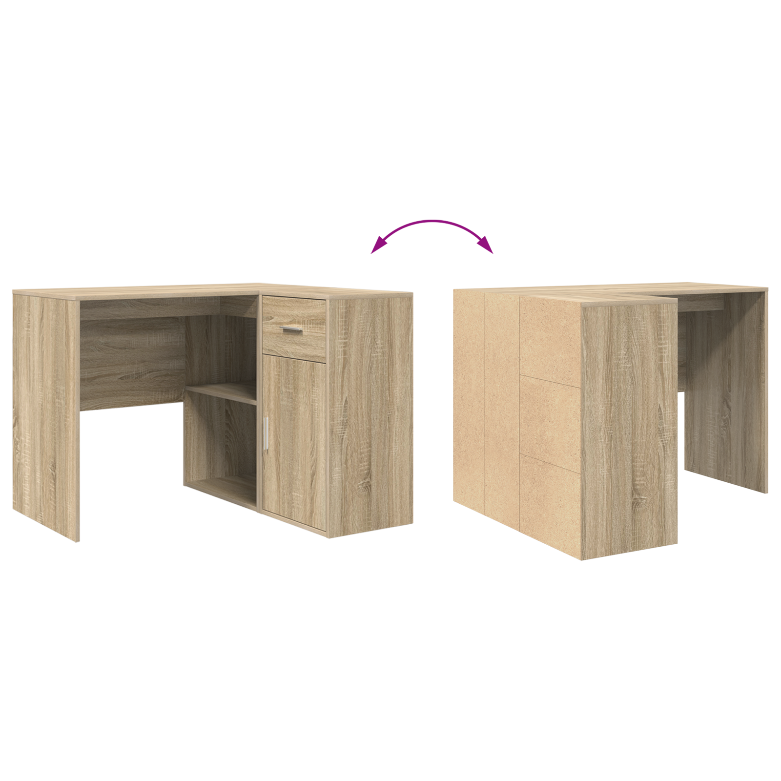 Corner Desk Sonoma Oak 102x88x75 cm Engineered Wood - Image 10