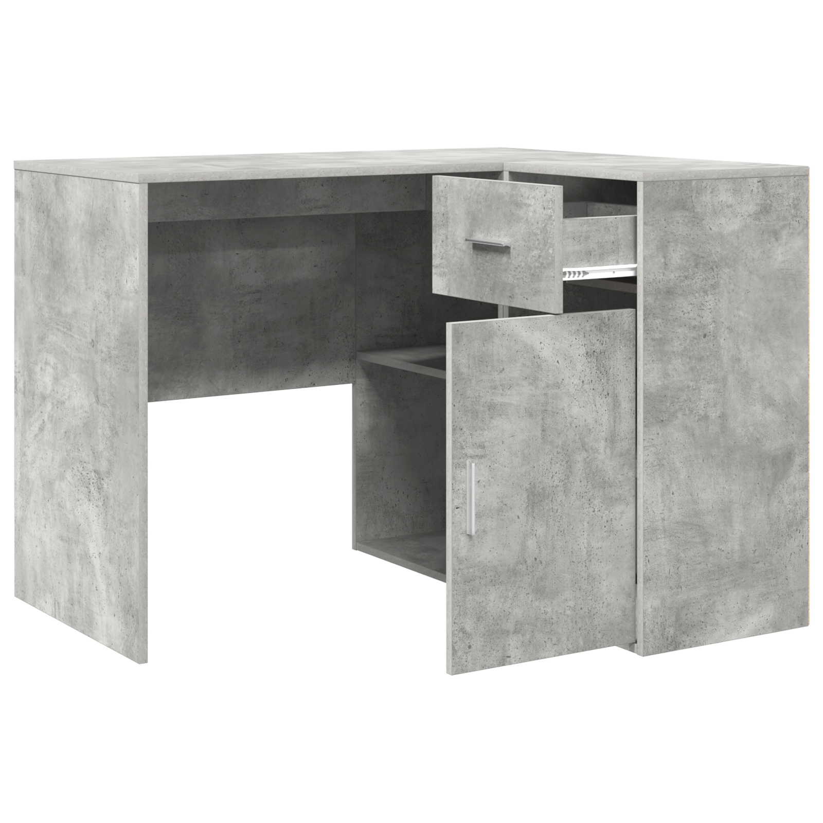 Corner Desk Concrete Grey 102x88x75 cm Engineered Wood - Image 6