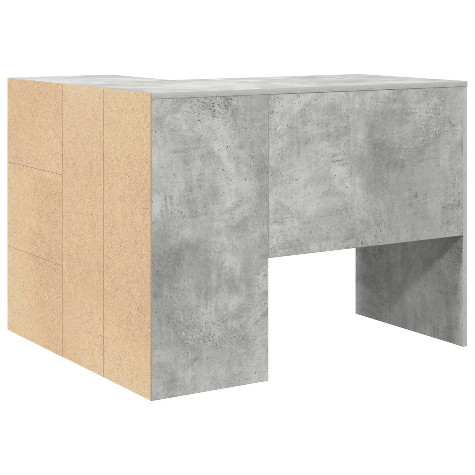 Corner Desk Concrete Grey 102x88x75 cm Engineered Wood - Image 8