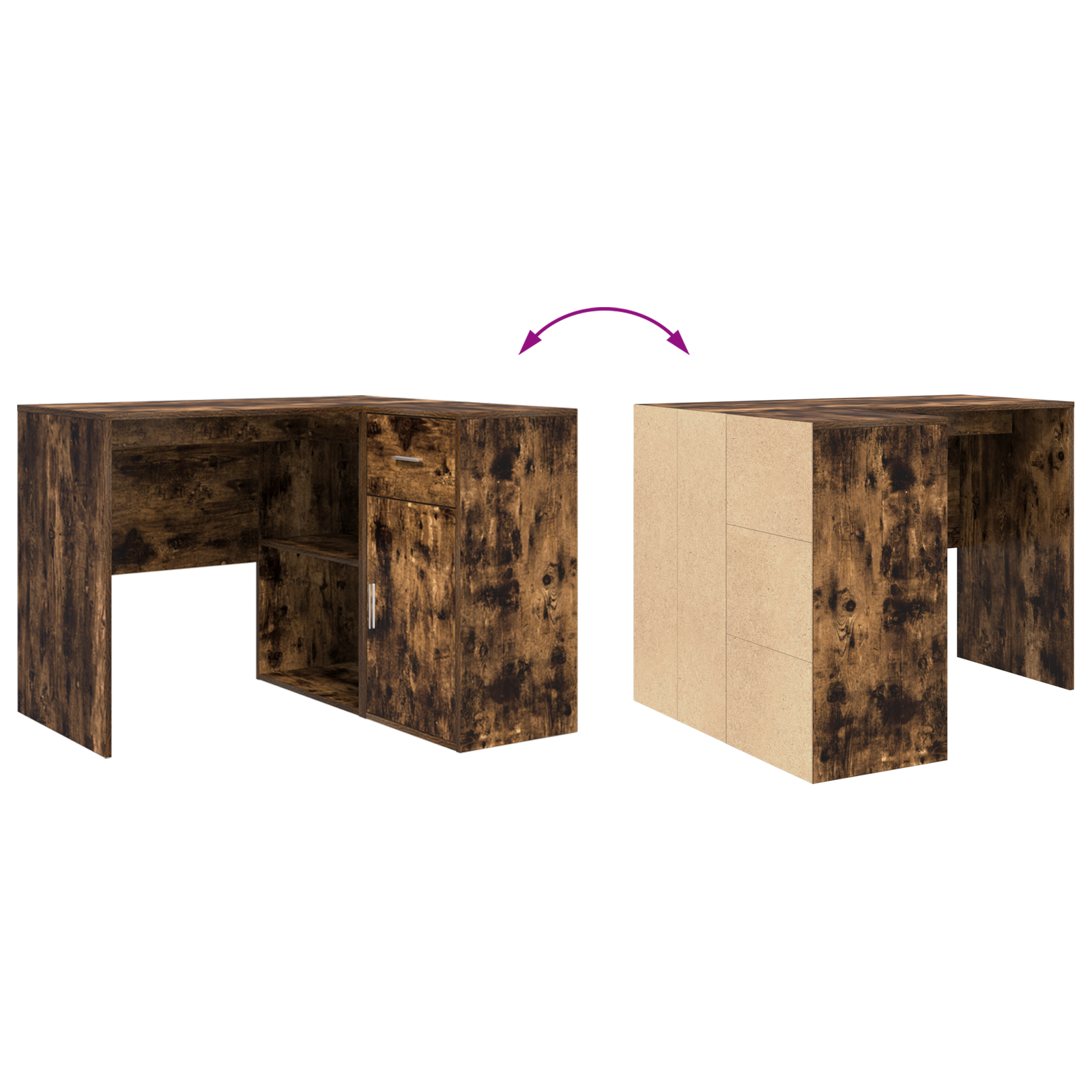Corner Desk Smoked Oak 102x88x75 cm Engineered Wood - Image 10